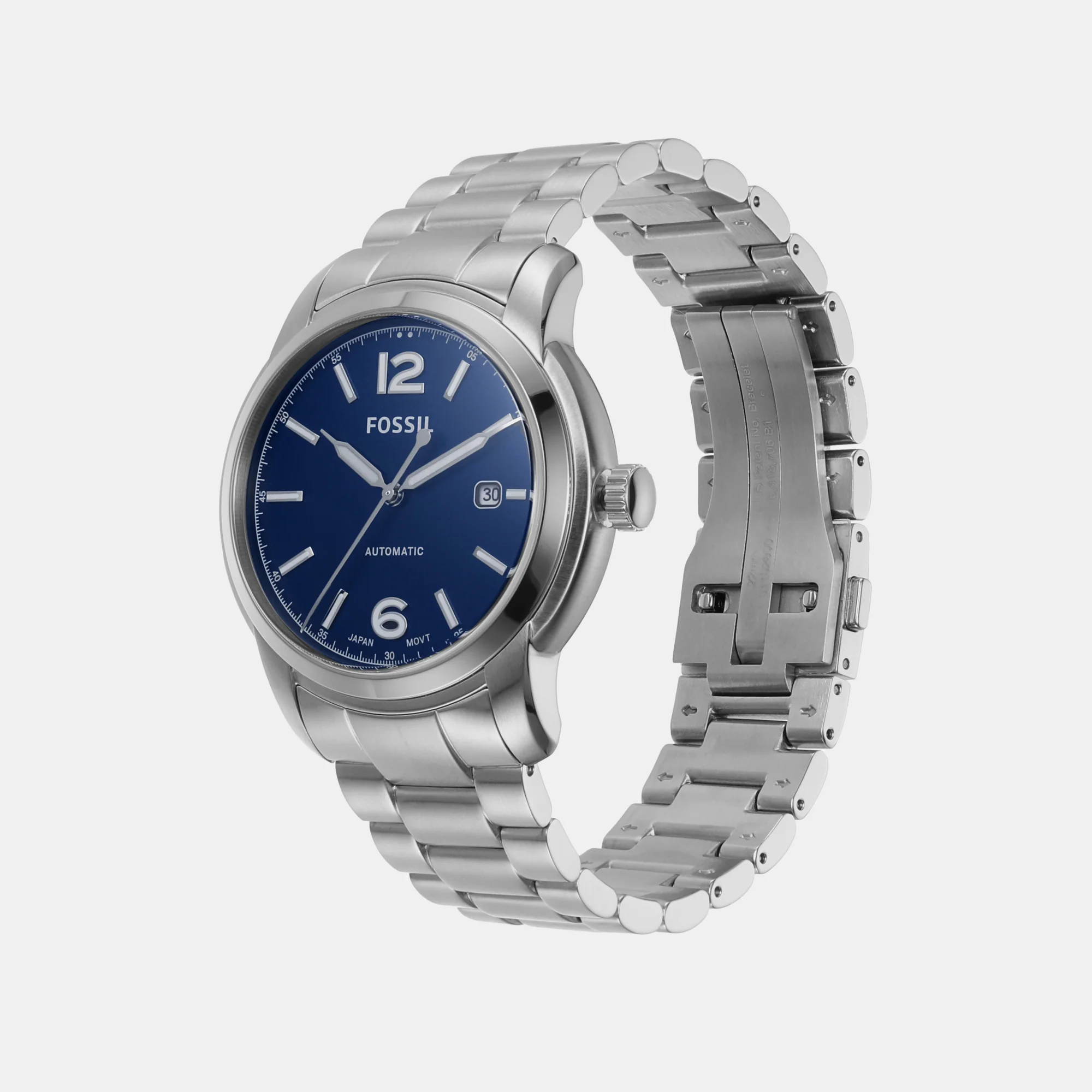 Heritage Men Automatic Blue Dial Analog Stainless Steel Watch ME3244 - Image 3