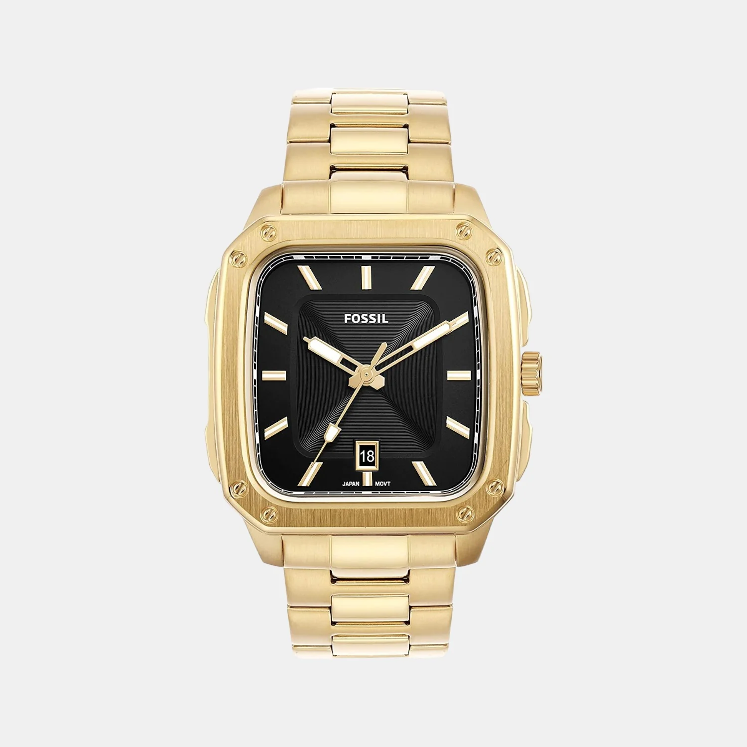 Inscription Men Quartz Black Dial Analog Stainless Steel Watch FS5932