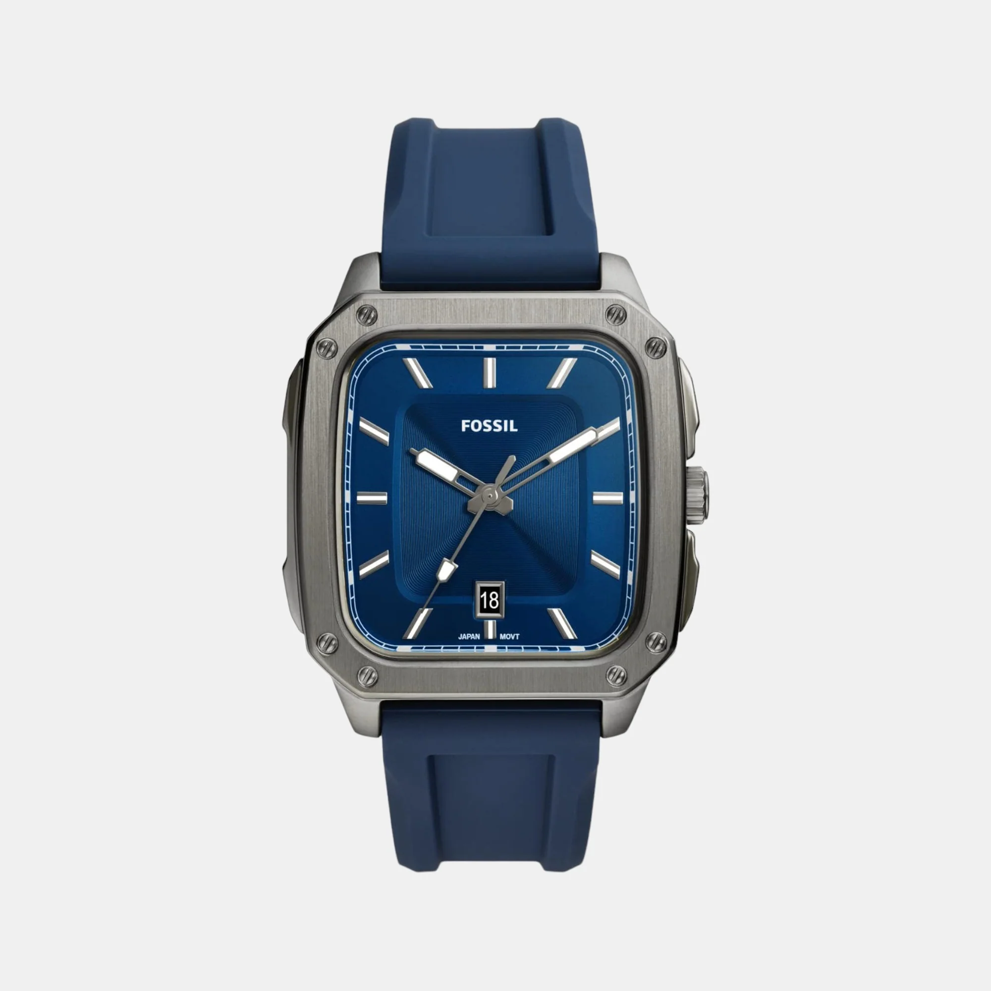 Inscription Men Quartz Blue Dial Analog Silicone Watch FS5979