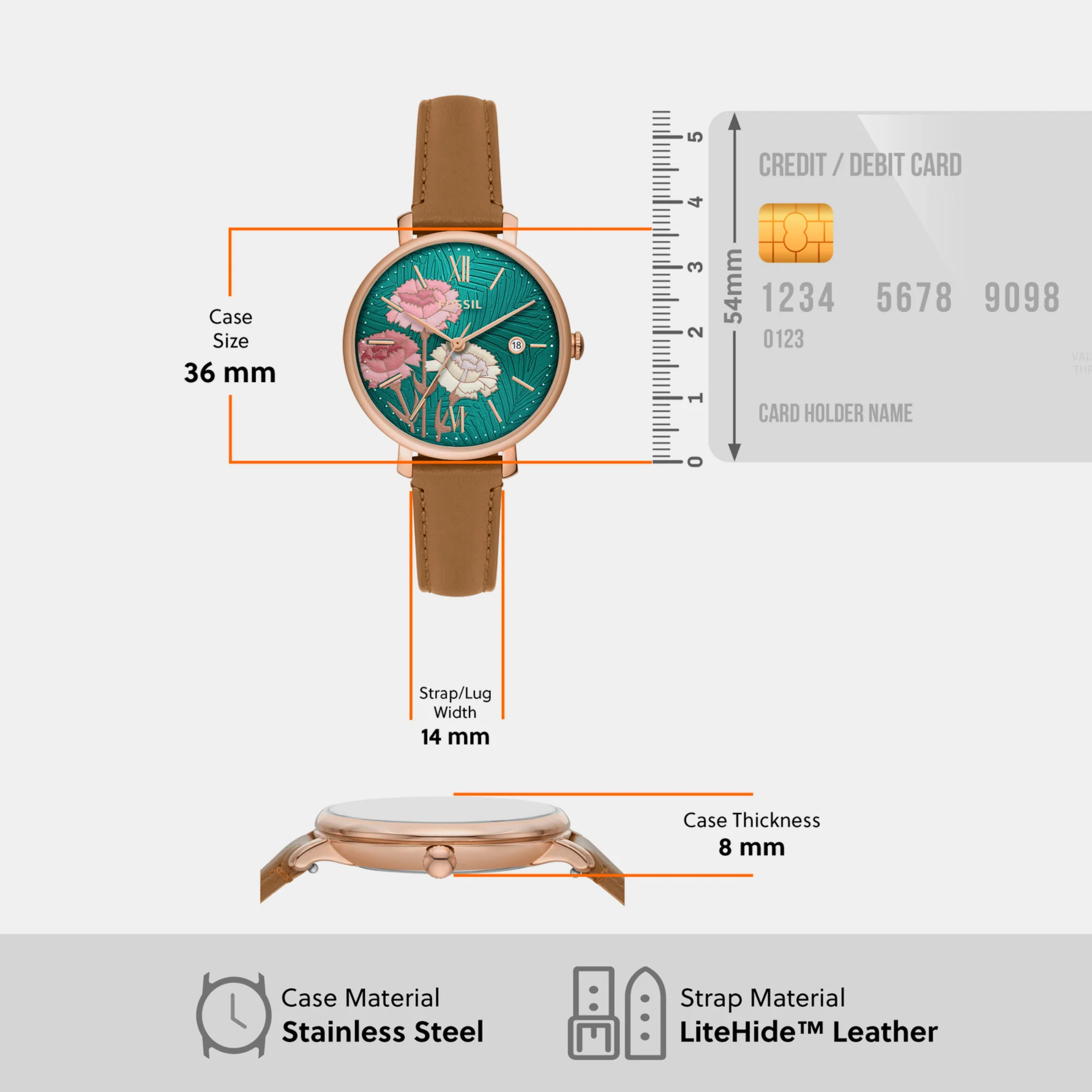 Jacqueline Women Quartz Green Dial Analog Leather Watch ES5274 - Image 4