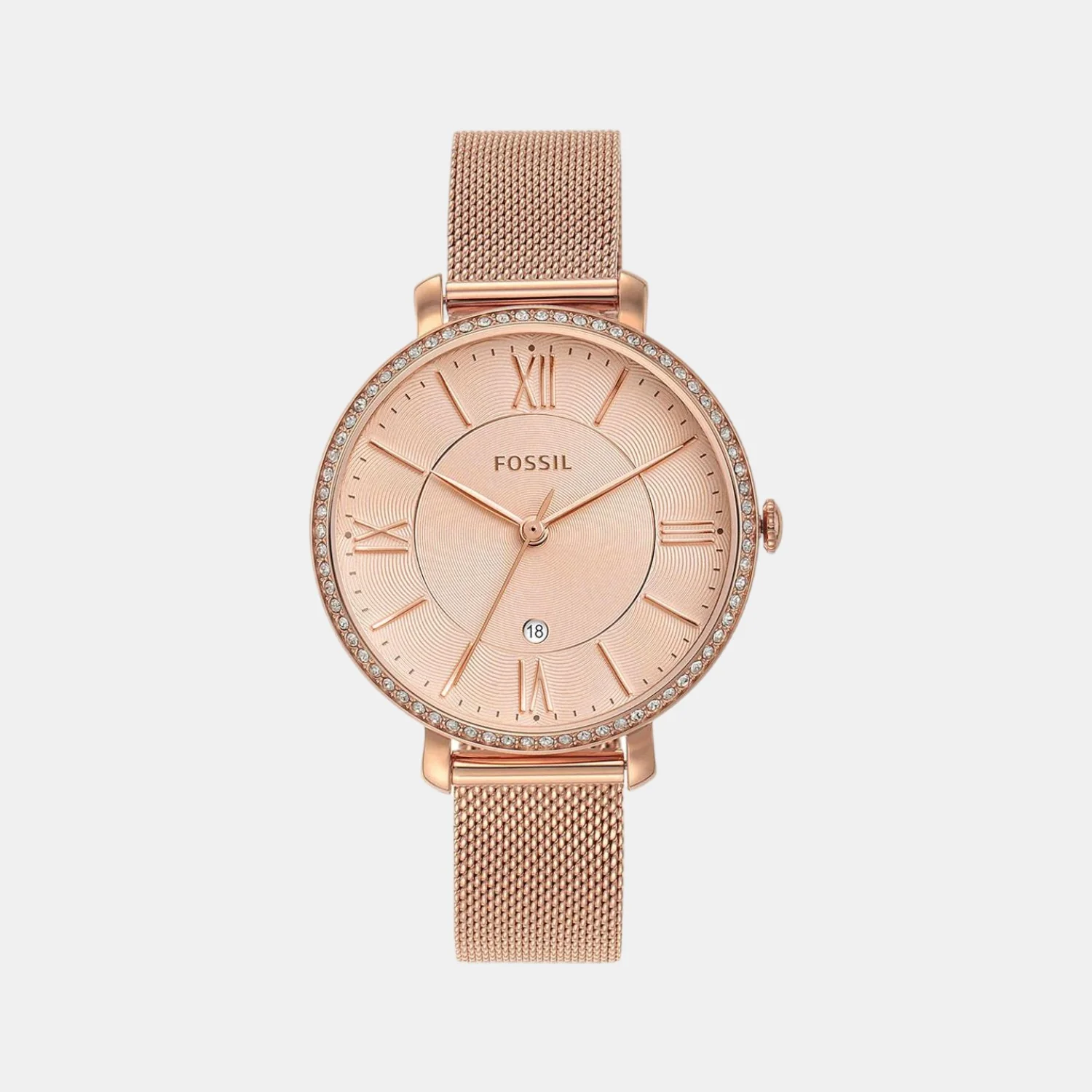Jacqueline Women Quartz Pink Dial Analog Mesh Watch ES4628 - Image 4