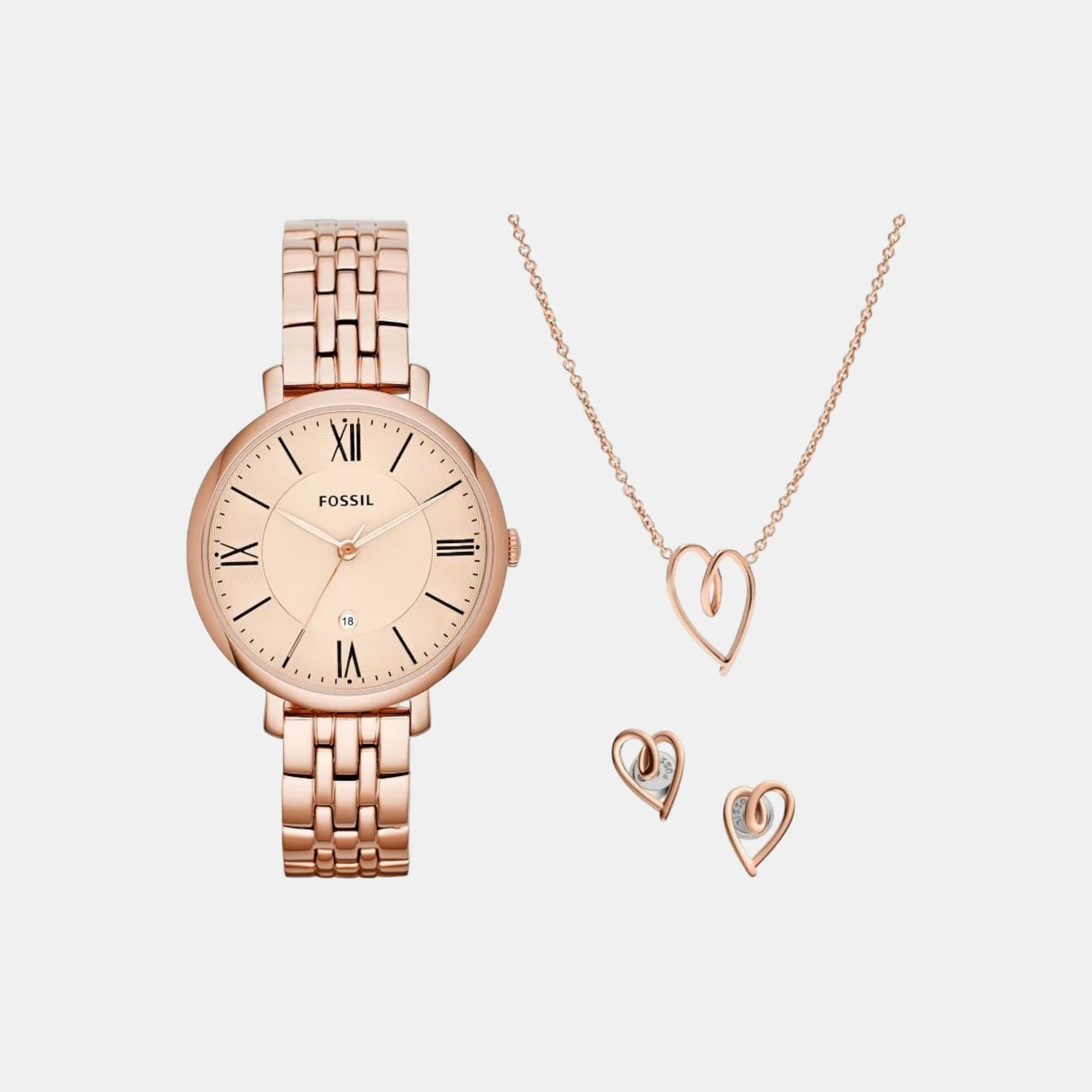 Jacqueline Women Quartz Rose Gold Dial Analog Stainless Steel Watch ES5252SET - Image 2