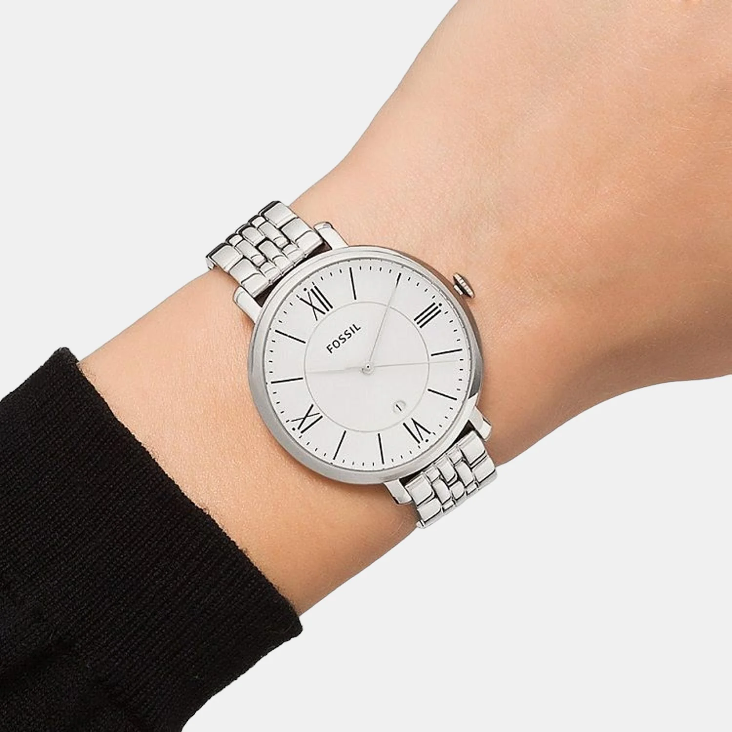 Jacqueline Women Quartz Silver Dial Analog Stainless Steel Watch ES3433 - Image 4