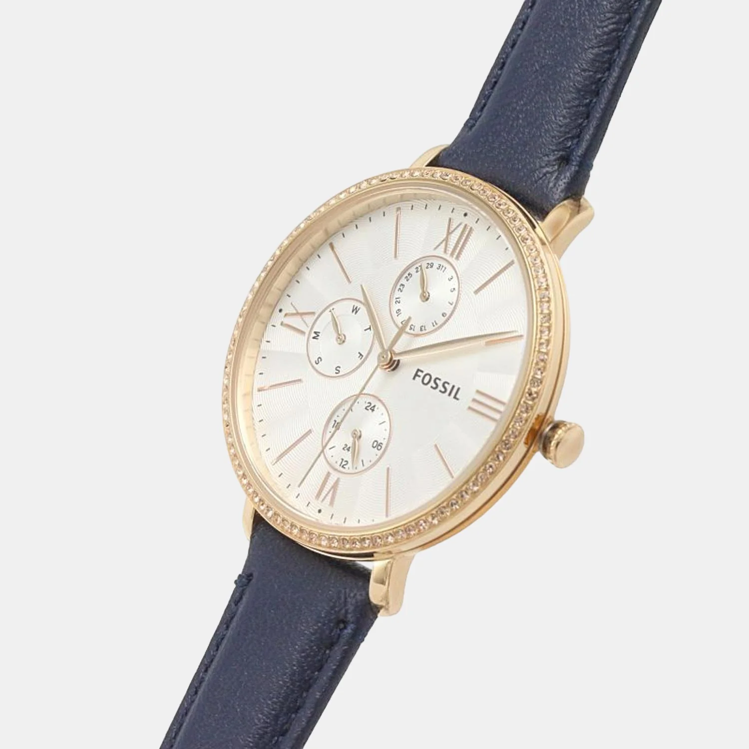 Jacqueline Women Quartz Silver Dial Chronograph Leather Watch ES5096 - Image 6