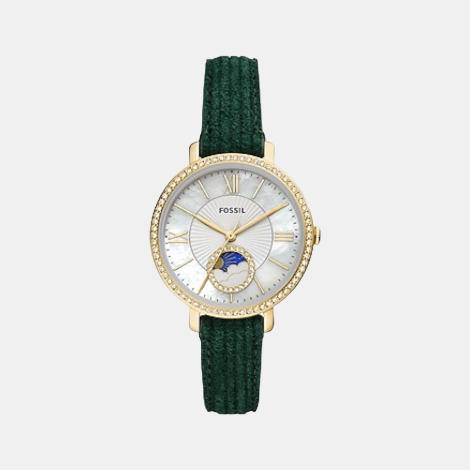 Jacqueline Women Quartz White Dial Analog Leather Watch ES5244