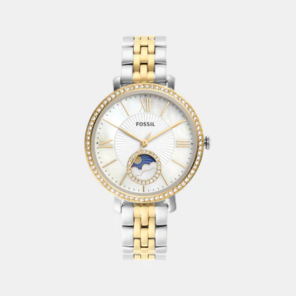 Jacqueline Women Quartz White Mother Of Pearl Dial Multi-Function Stainless Steel Watch ES5166 - Image 3