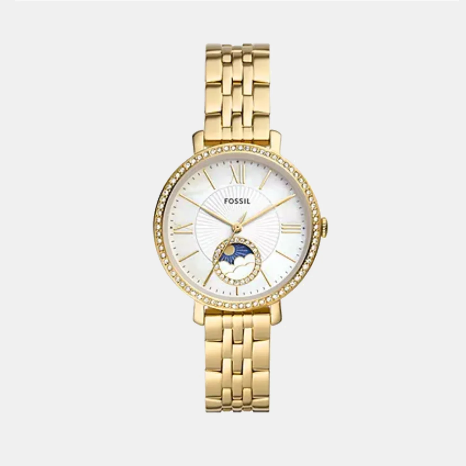 Jacqueline Women Quartz White Mother Of Pearl Dial Multi-Function Stainless Steel Watch ES5167 - Image 2
