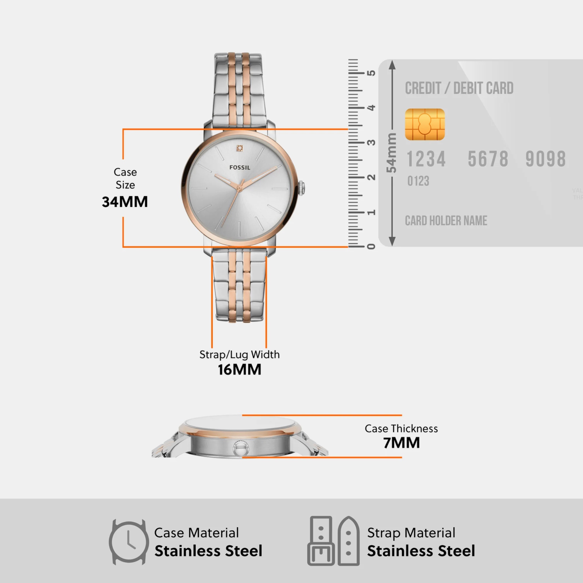 Lexie Luther Women Quartz Silver Dial Analog Stainless Steel Watch BQ3568 - Image 3