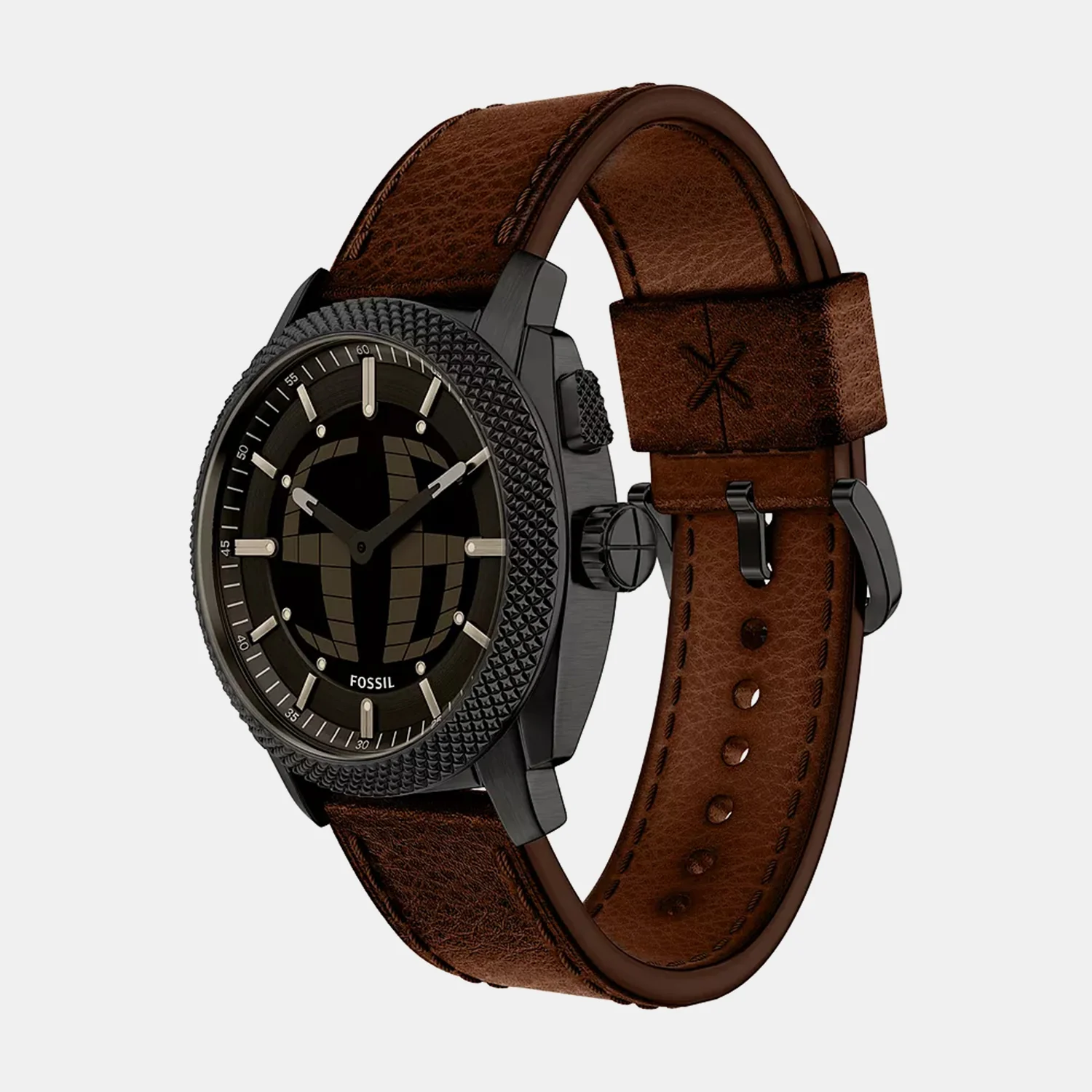 Machine Big Tic Men Quartz Dual Tone Dial Analog-digital Leather Watch FS6165 - Image 3