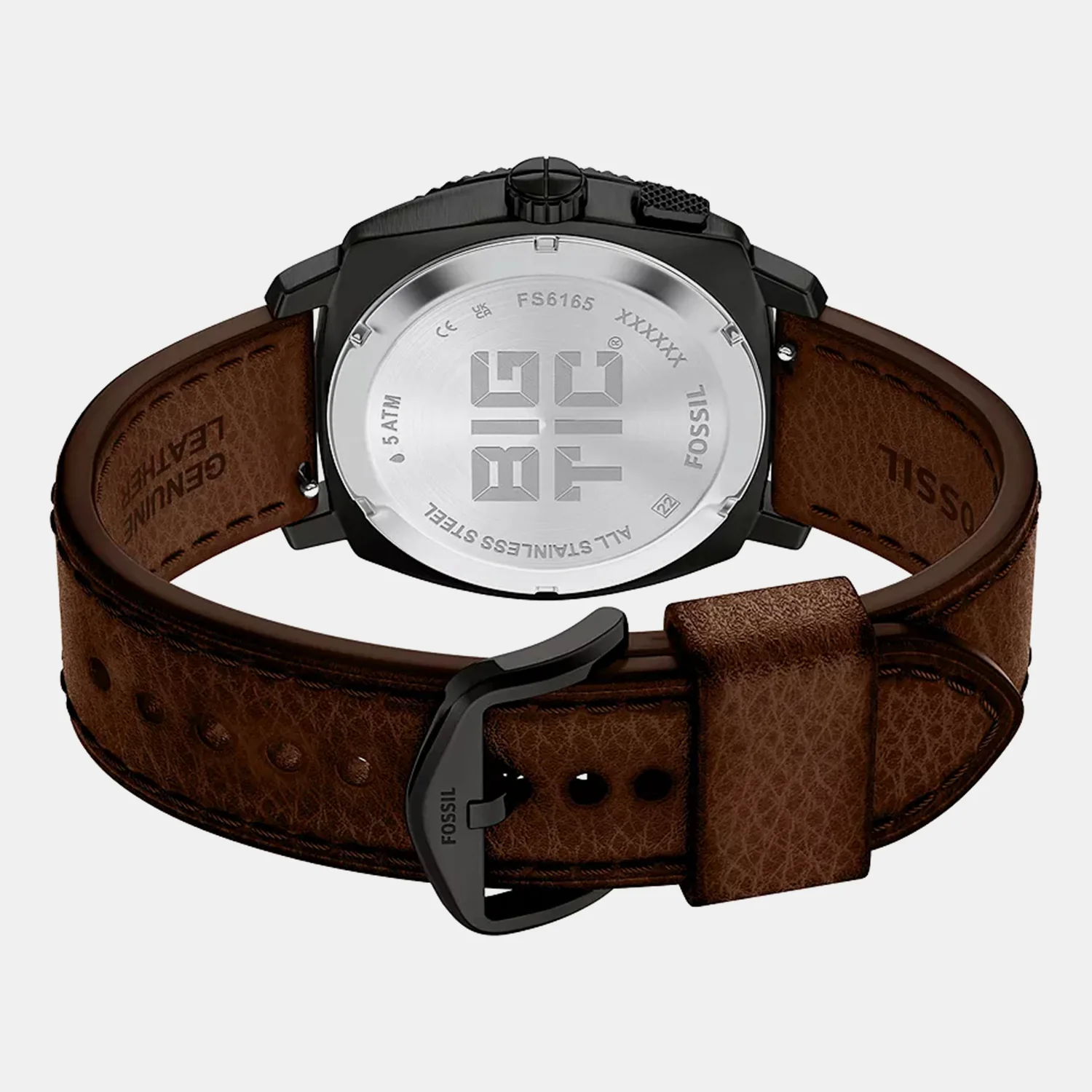 Machine Big Tic Men Quartz Dual Tone Dial Analog-digital Leather Watch FS6165 - Image 5