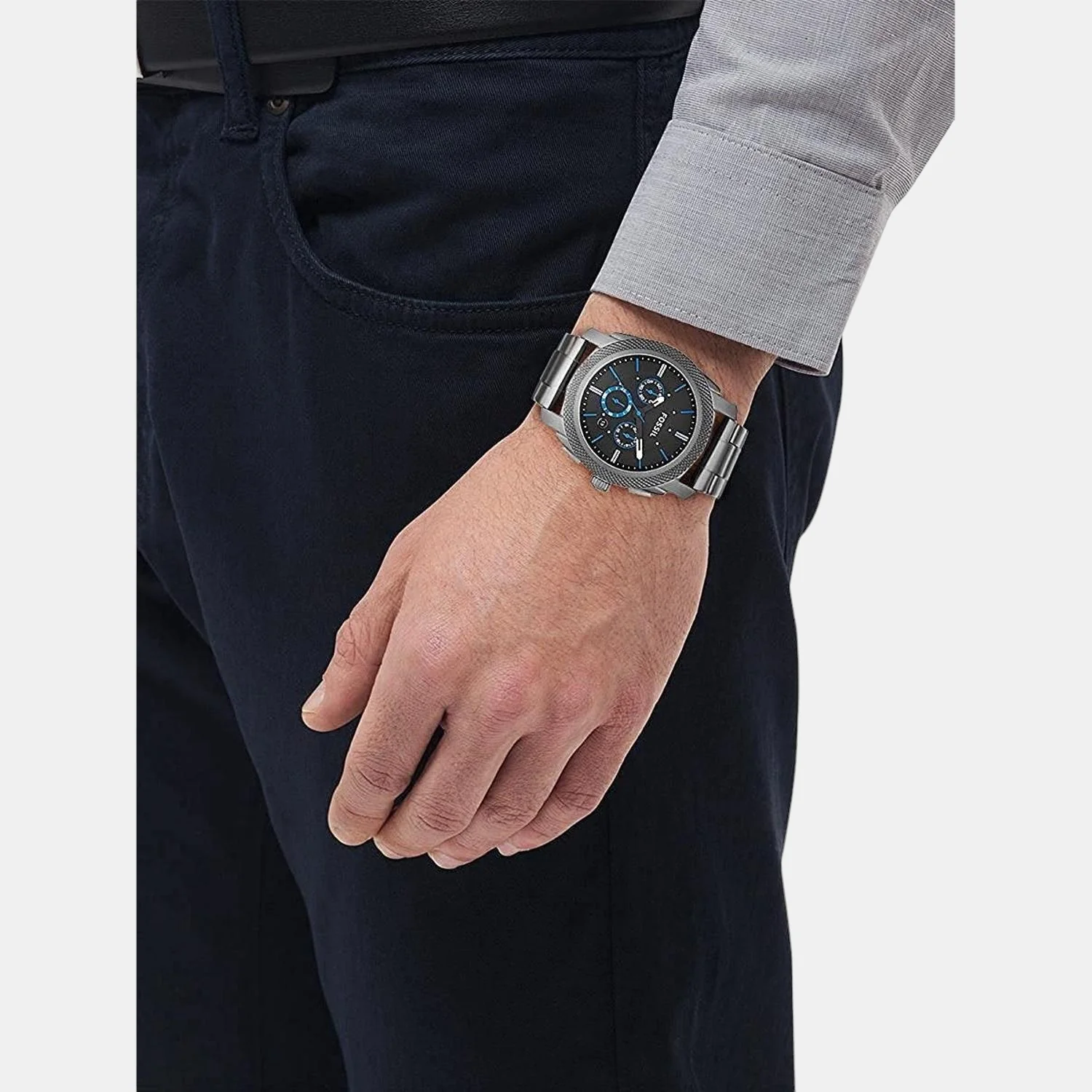 Machine Men Quartz Black Dial Chronograph Stainless Steel Watch FS4931 - Image 6