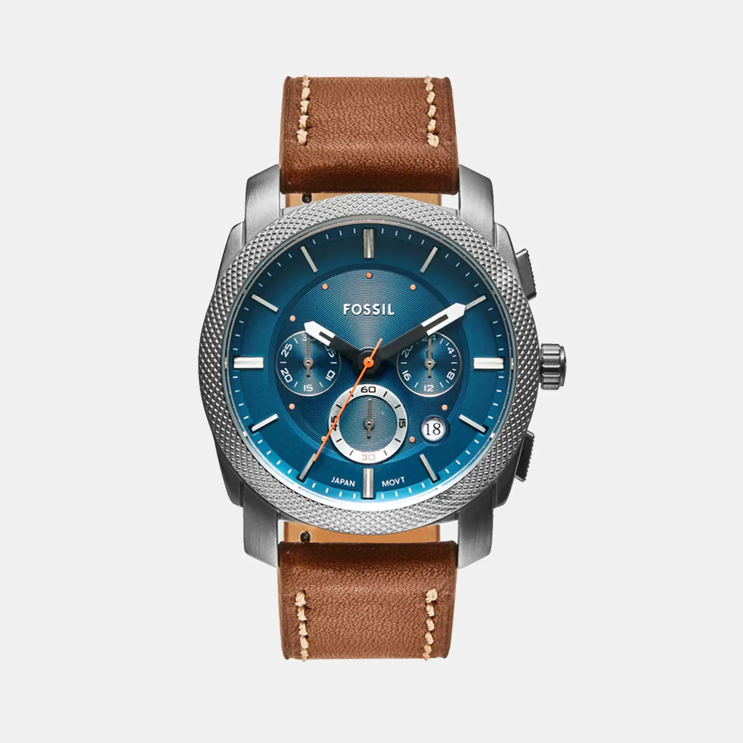 Machine Men Quartz Blue Dial Chronograph Leather Watch FS6059