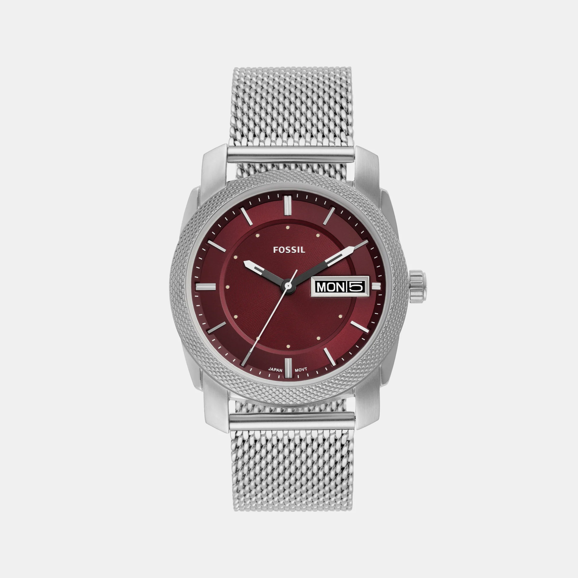 Machine Men Quartz Burgundy Dial Analog Stainless Steel Watch FS6014