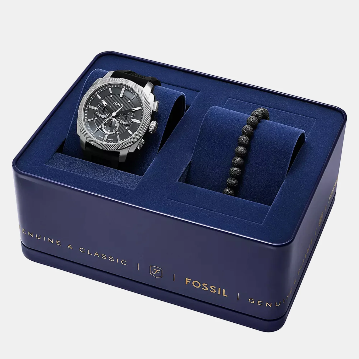 Machine Men Quartz Grey Dial Chronograph Silicone Watch FS6145SET - Image 9