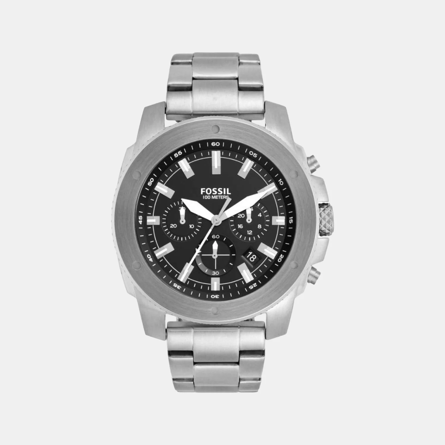Mega Machine Men Quartz Black Dial Chronograph Stainless Steel Watch FS5716
