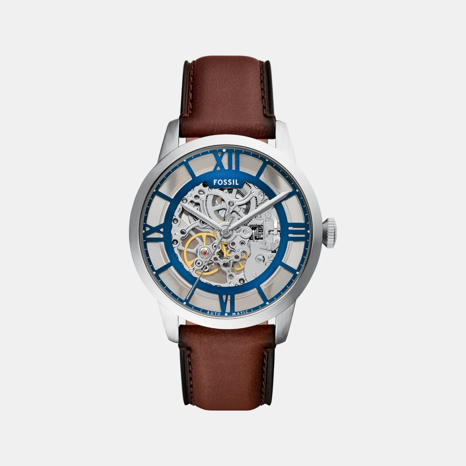 Men Mechanical Clear Dial Analog Leather Watch ME3267 - Image 2