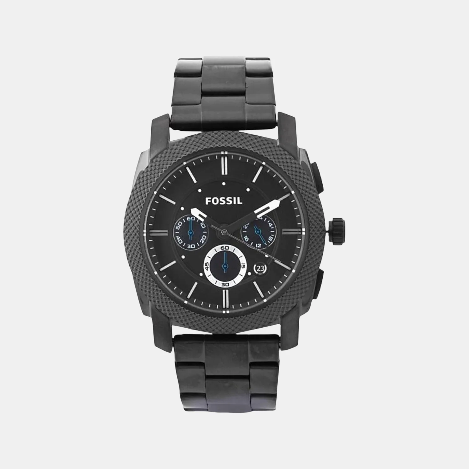 Men Quartz Black Dial Chronograph Stainless Steel Watch FS4552I