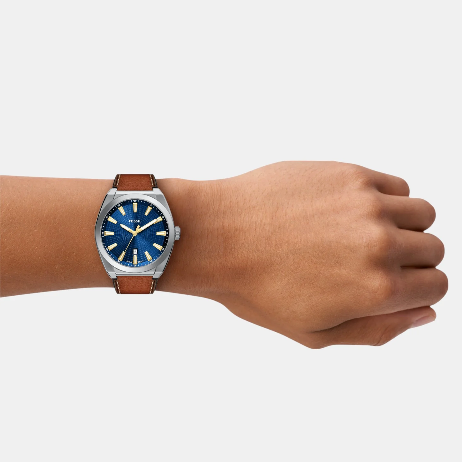 Men Quartz Blue Dial Analog Leather Watch FS6115 - Image 6