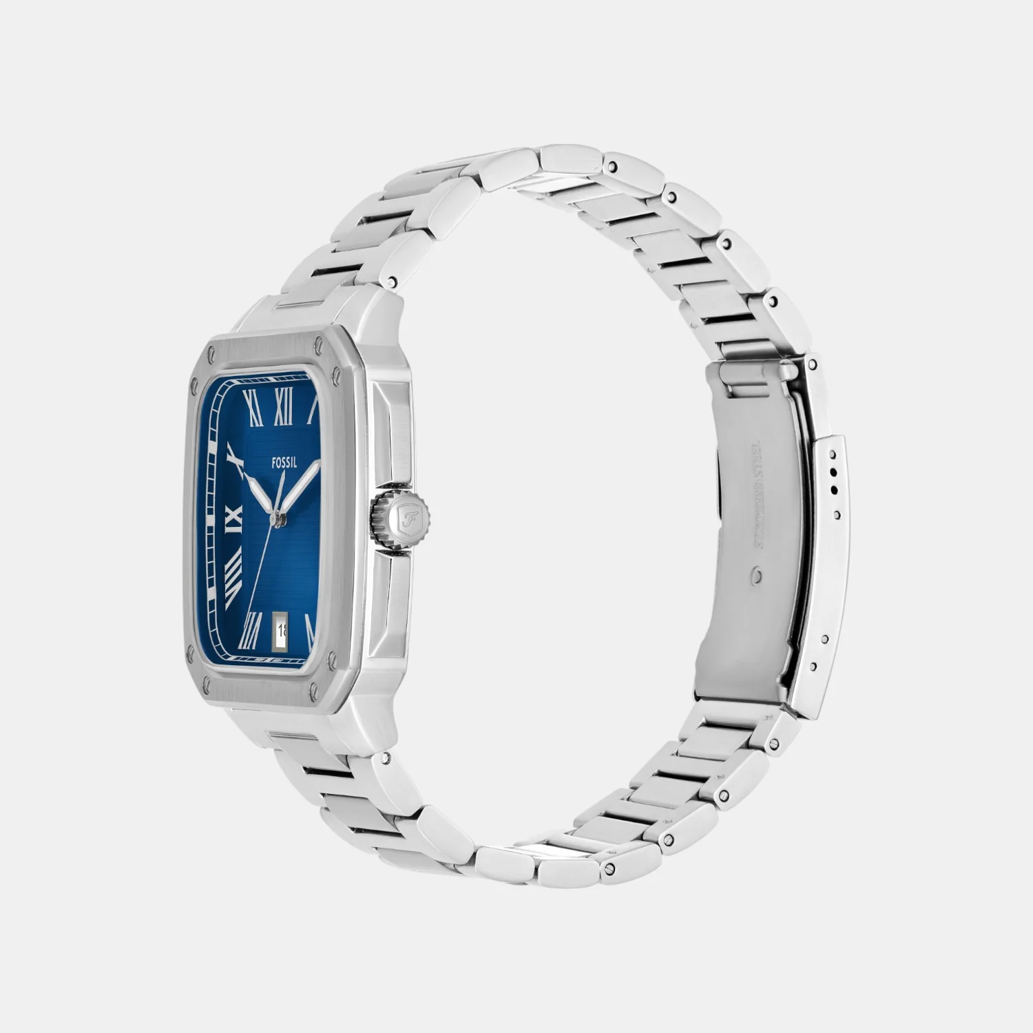 Men Quartz Blue Dial Analog Stainless Steel Watch FS6121 - Image 4