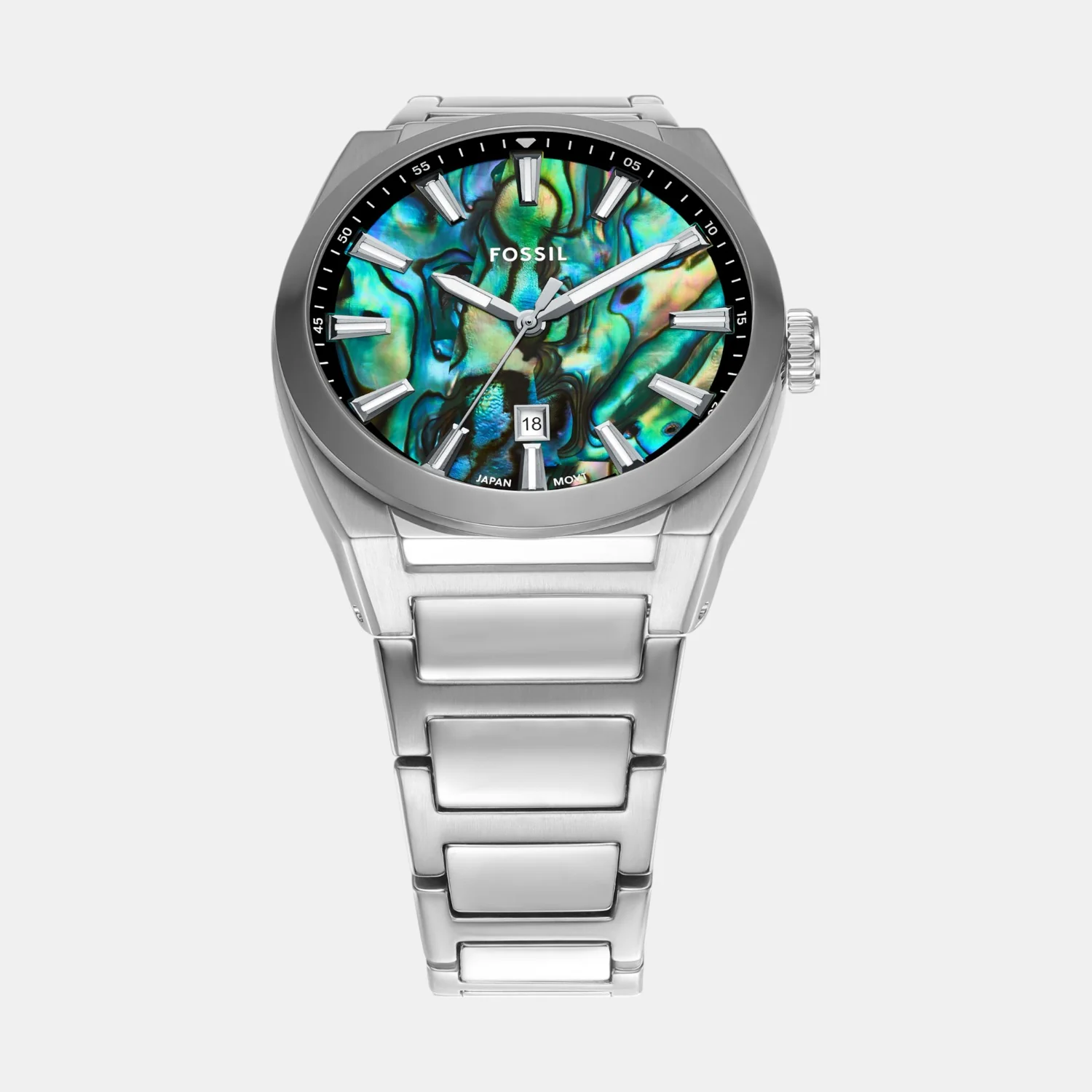 Men Quartz Two Tone Dial Analog Stainless Steel Watch FS6114 - Image 3