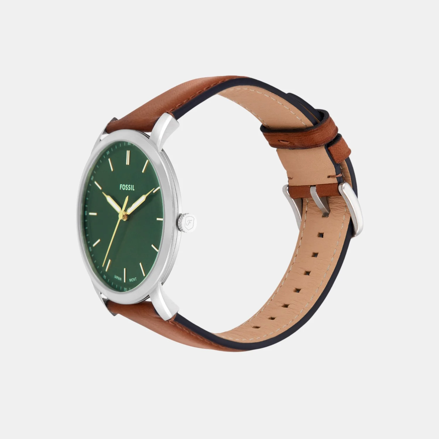 Minimalist Men Quartz Green Dial Analog Leather Watch FS6094 - Image 4