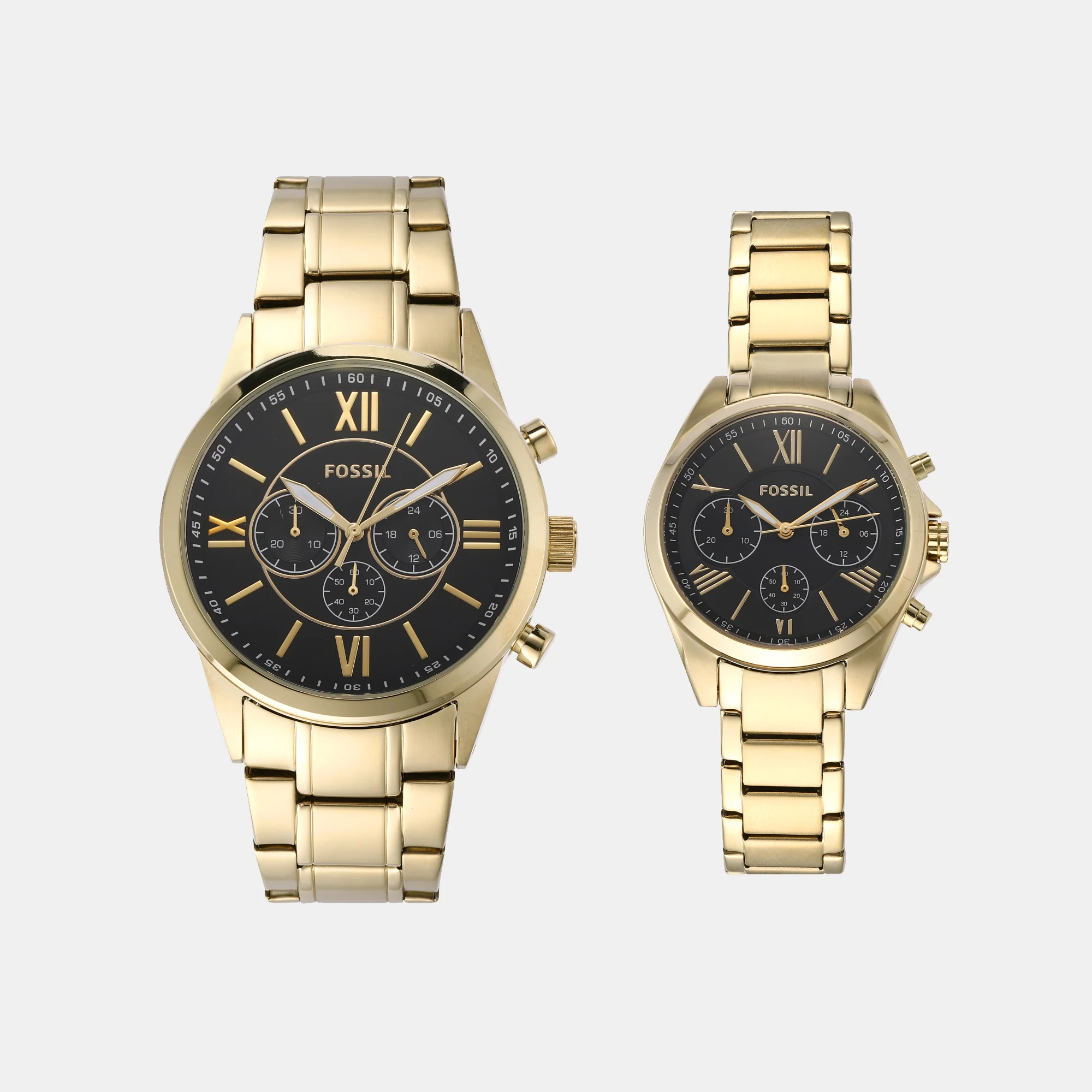 Modern Courier Couple Quartz Black Dial Chronograph Stainless Steel Watch BQ2400SET - Image 2