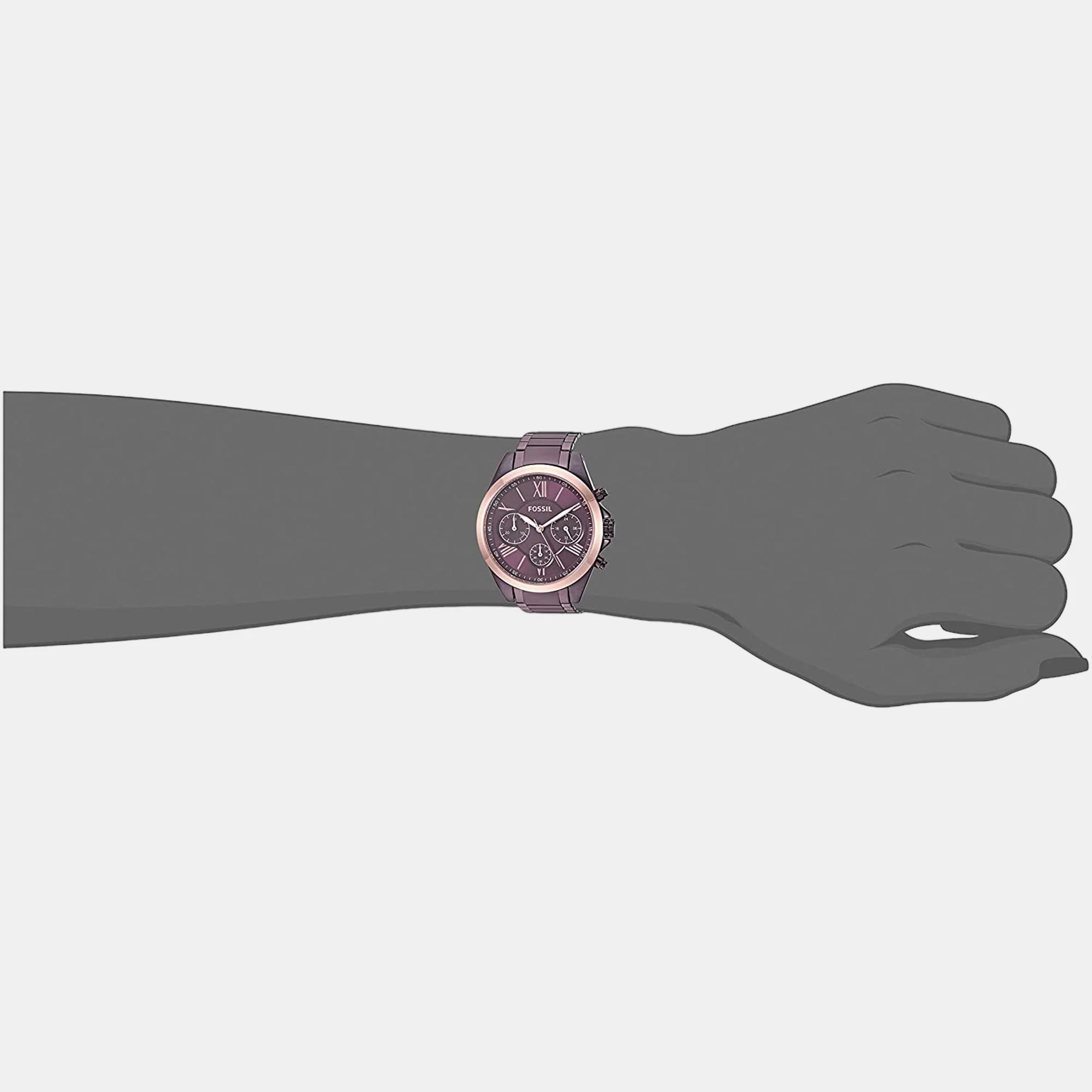 Modern Courier Women Quartz Purple Dial Chronograph Stainless Steel Watch BQ3281 - Image 3