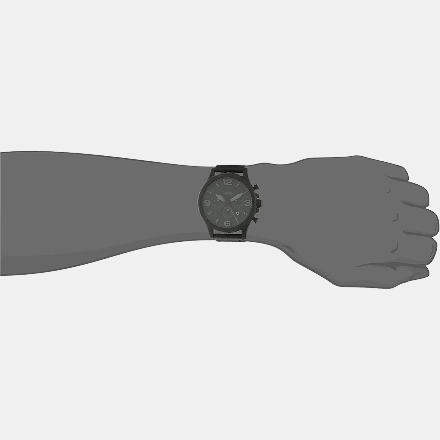 Nate Men Quartz Black Dial Chronograph Leather Watch JR1354 - Image 3