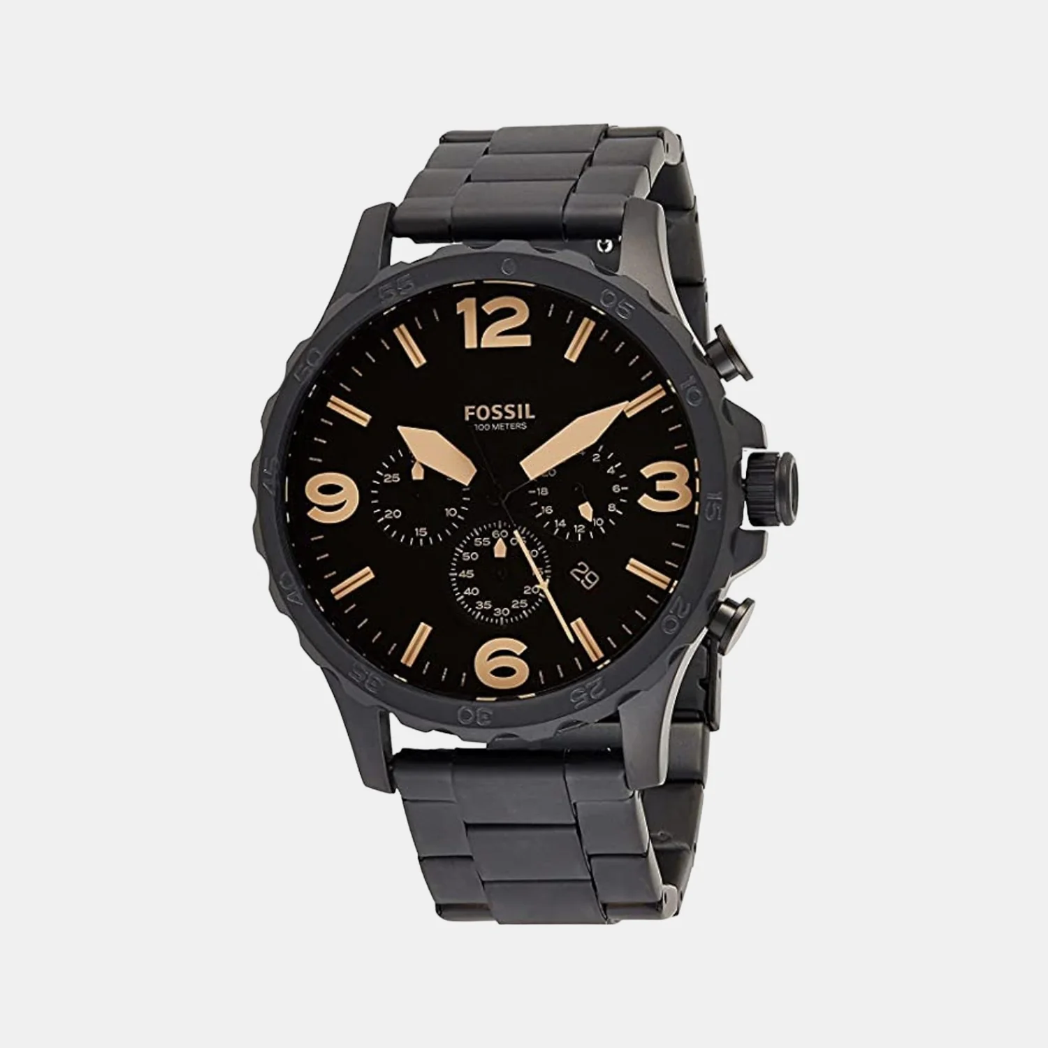 Nate Men Quartz Black Dial Chronograph Stainless Steel Watch JR1356