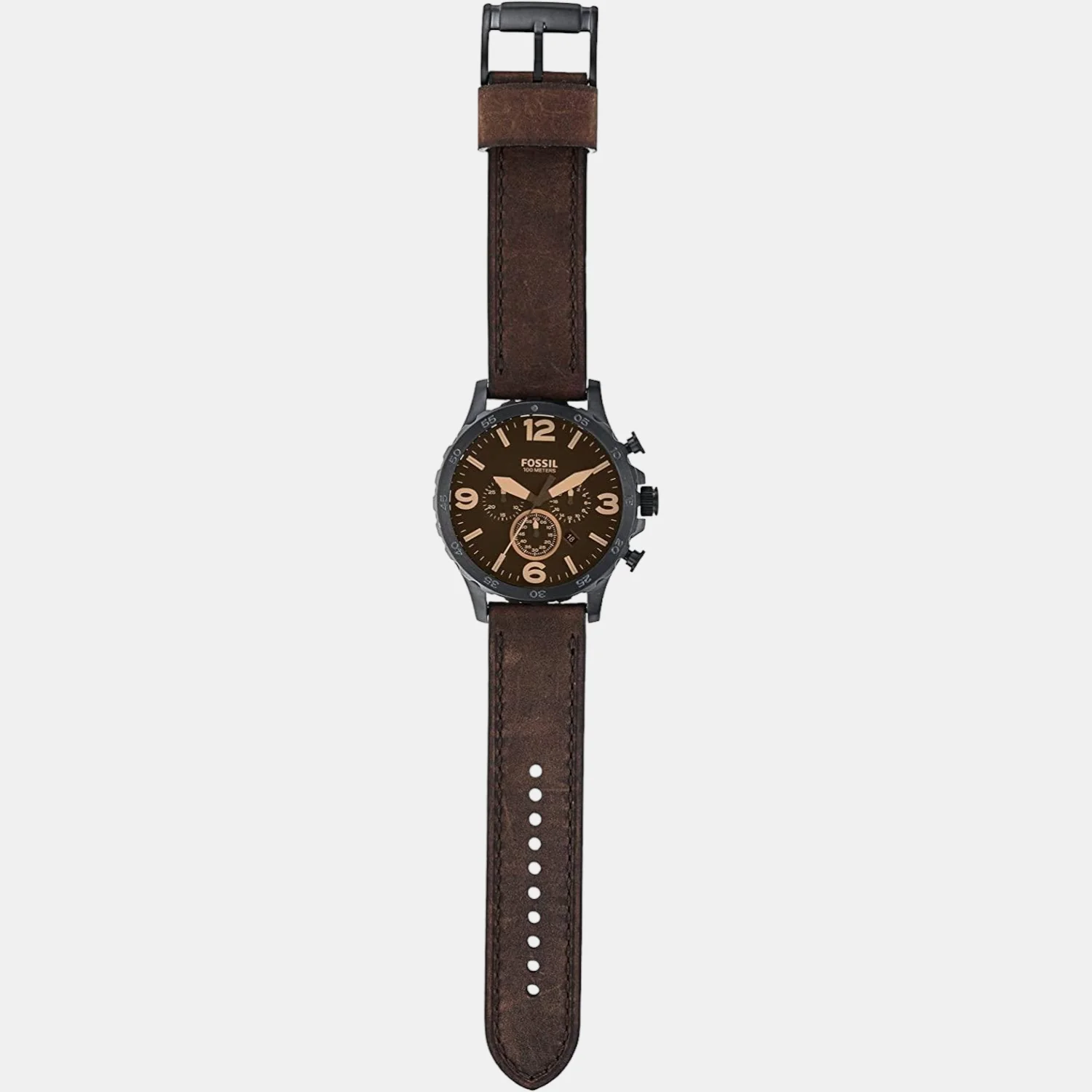 Nate Men Quartz Brown Dial Chronograph Leather Watch JR1487 - Image 4