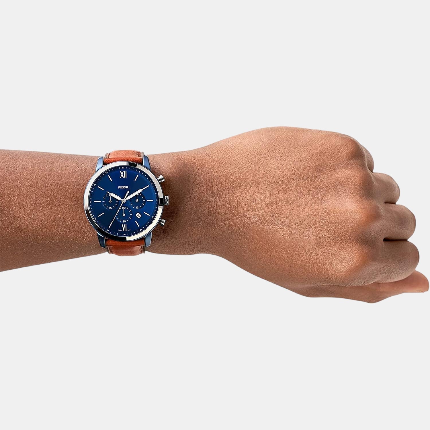 Neutra Men Quartz Blue Dial Chronograph Leather Watch FS5791 - Image 4