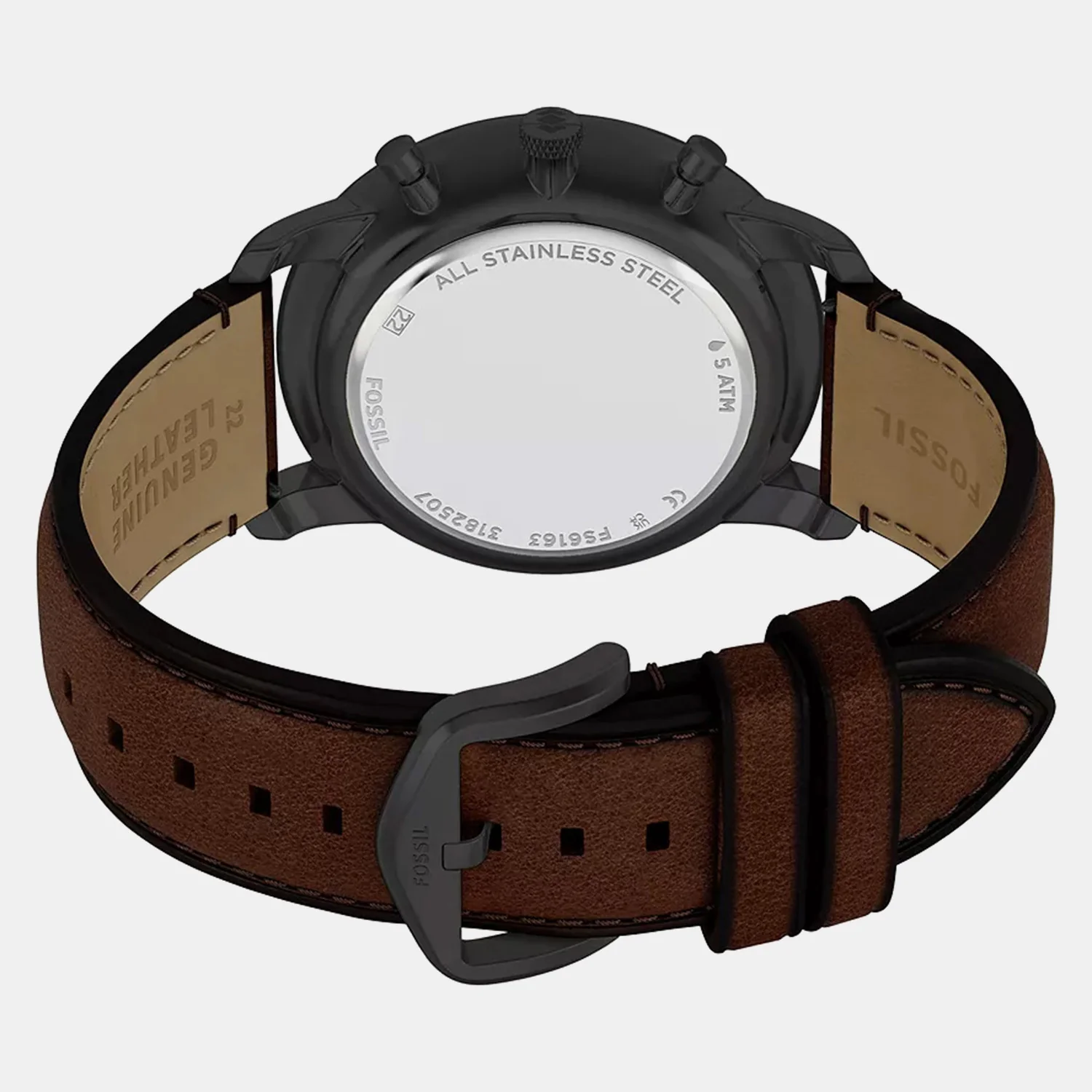 Neutra Men Quartz Brown Dial Chronograph Leather Watch FS6163 - Image 4