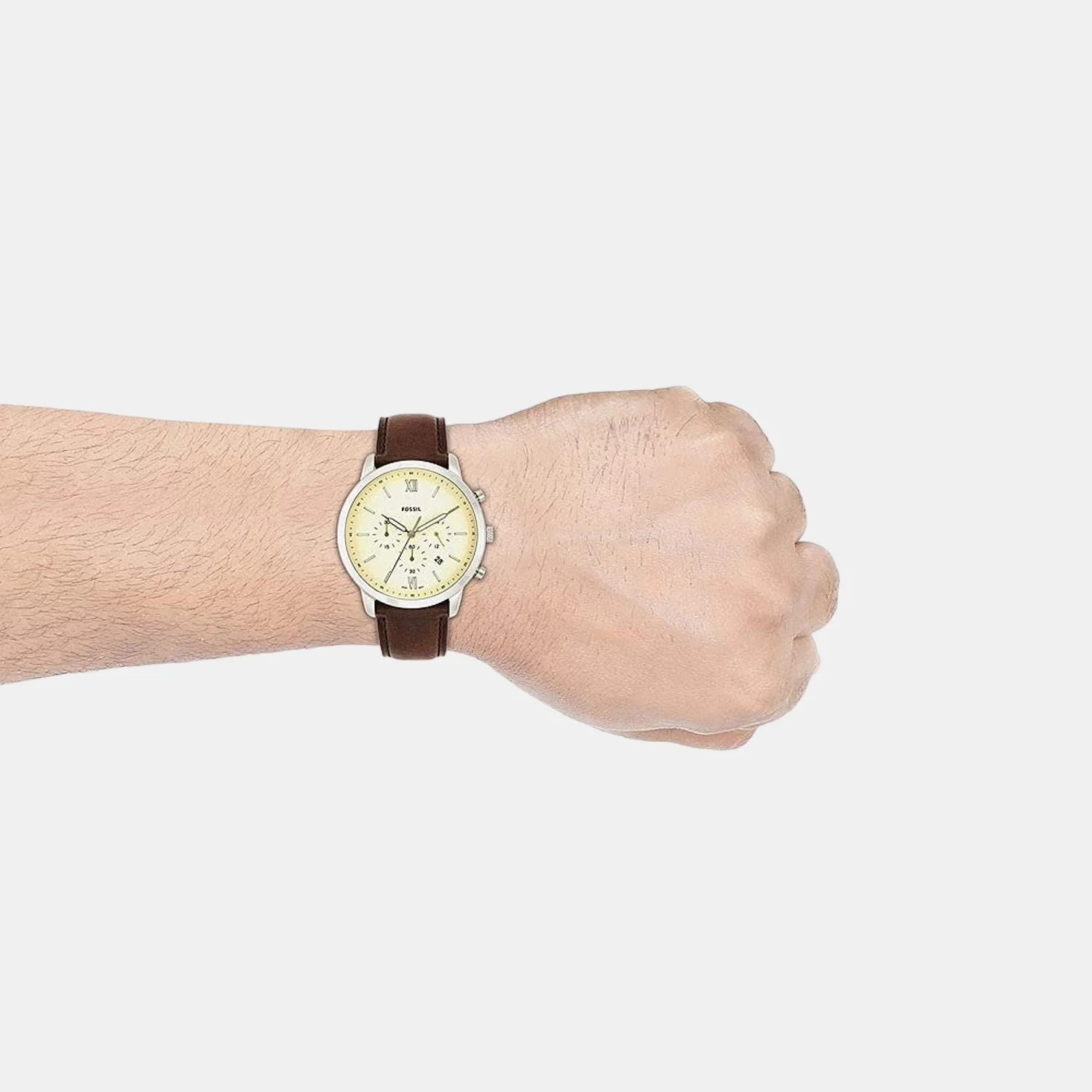 Neutra Men Quartz Cream Dial Chronograph Leather Watch FS5380 - Image 7