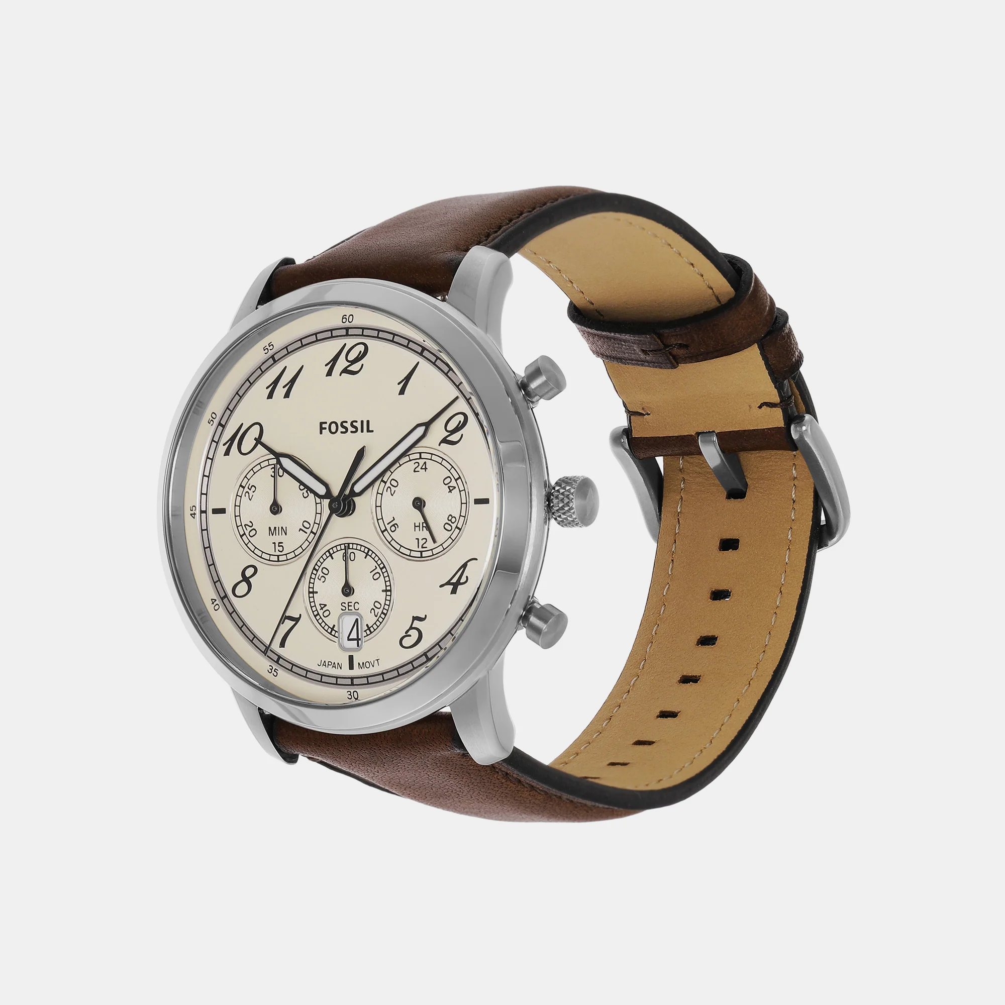 Neutra Men Quartz Cream Dial Chronograph Leather Watch FS6022 - Image 3