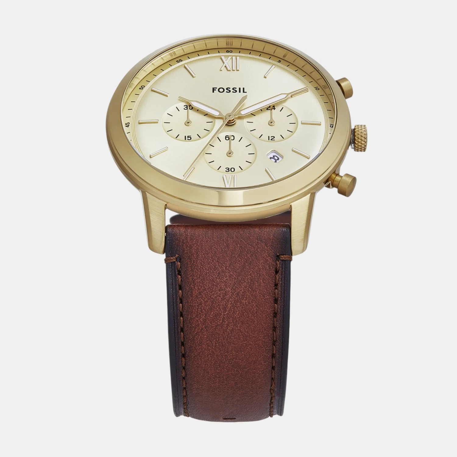 Neutra Men Quartz Gold Dial Chronograph Leather Watch FS6113 - Image 3