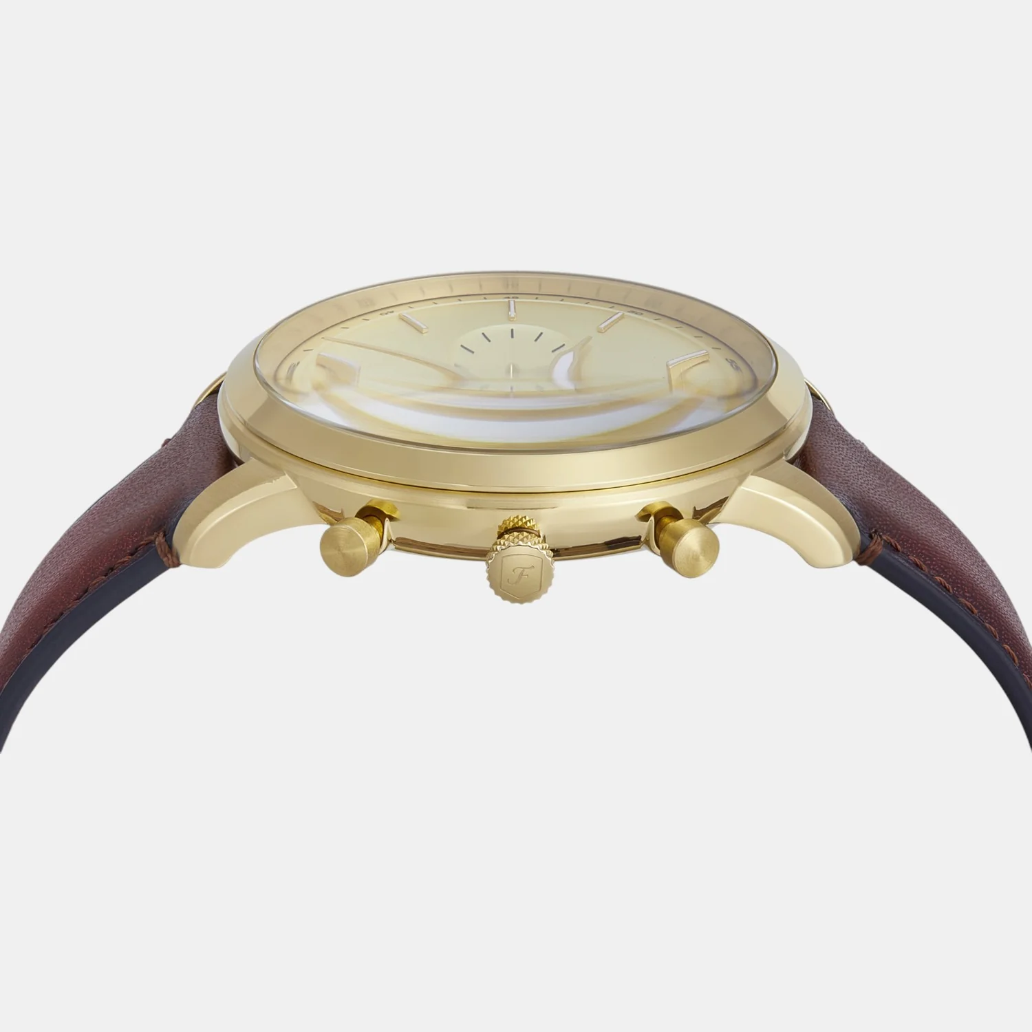 Neutra Men Quartz Gold Dial Chronograph Leather Watch FS6113 - Image 6