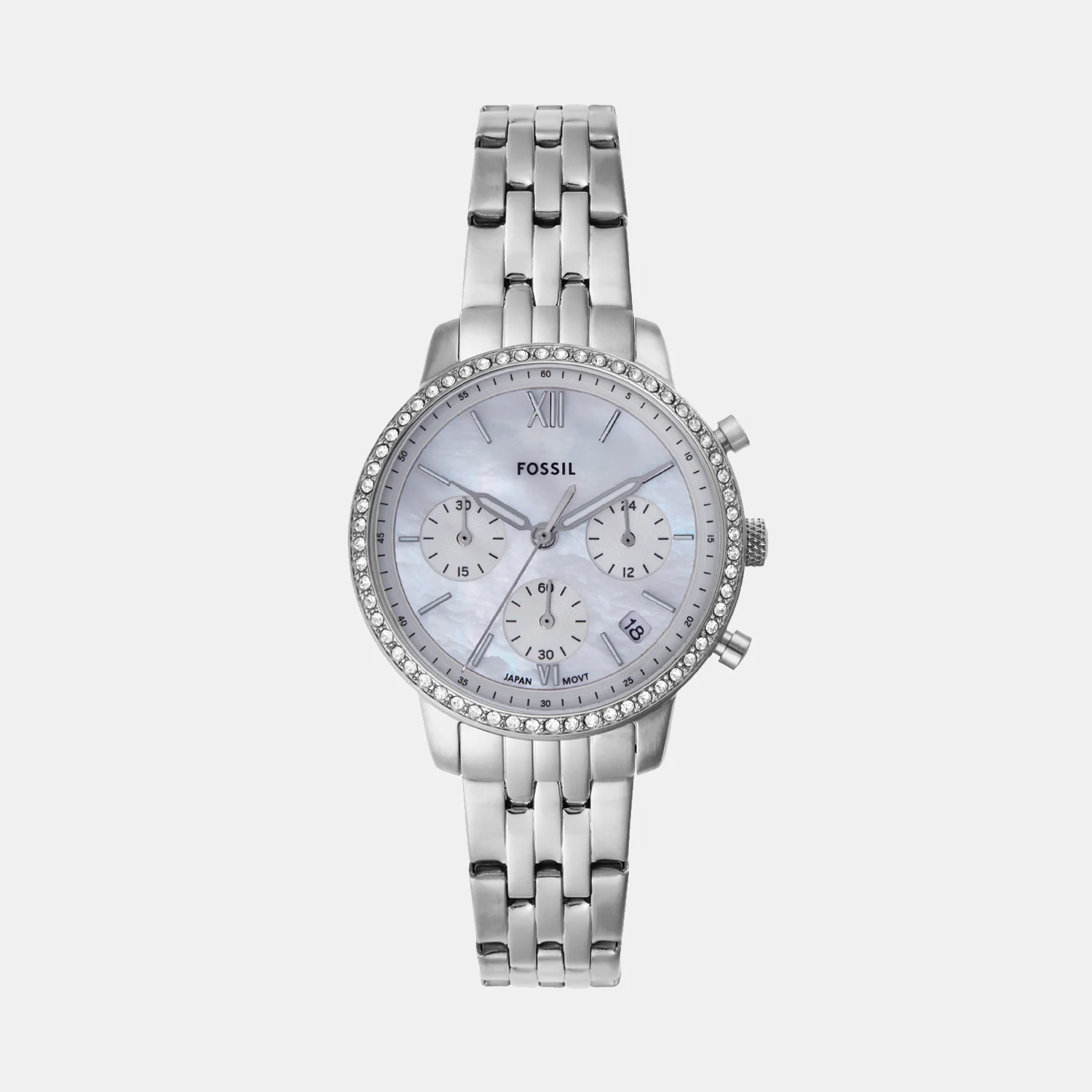 Neutra Women Quartz White Dial Chronograph Stainless Steel Watch ES5357 - Image 2