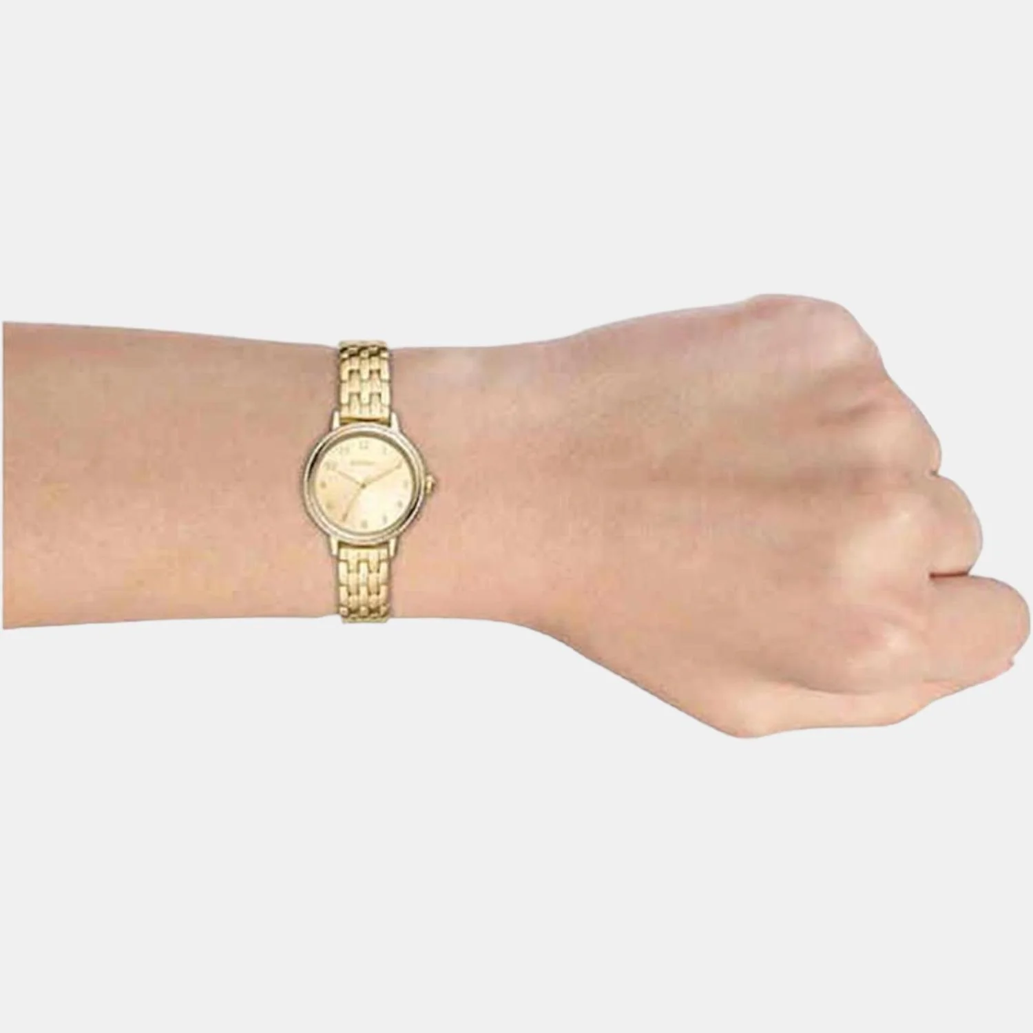 Reid Women Quartz Gold Dial Analog Stainless Steel Watch BQ3655 - Image 4