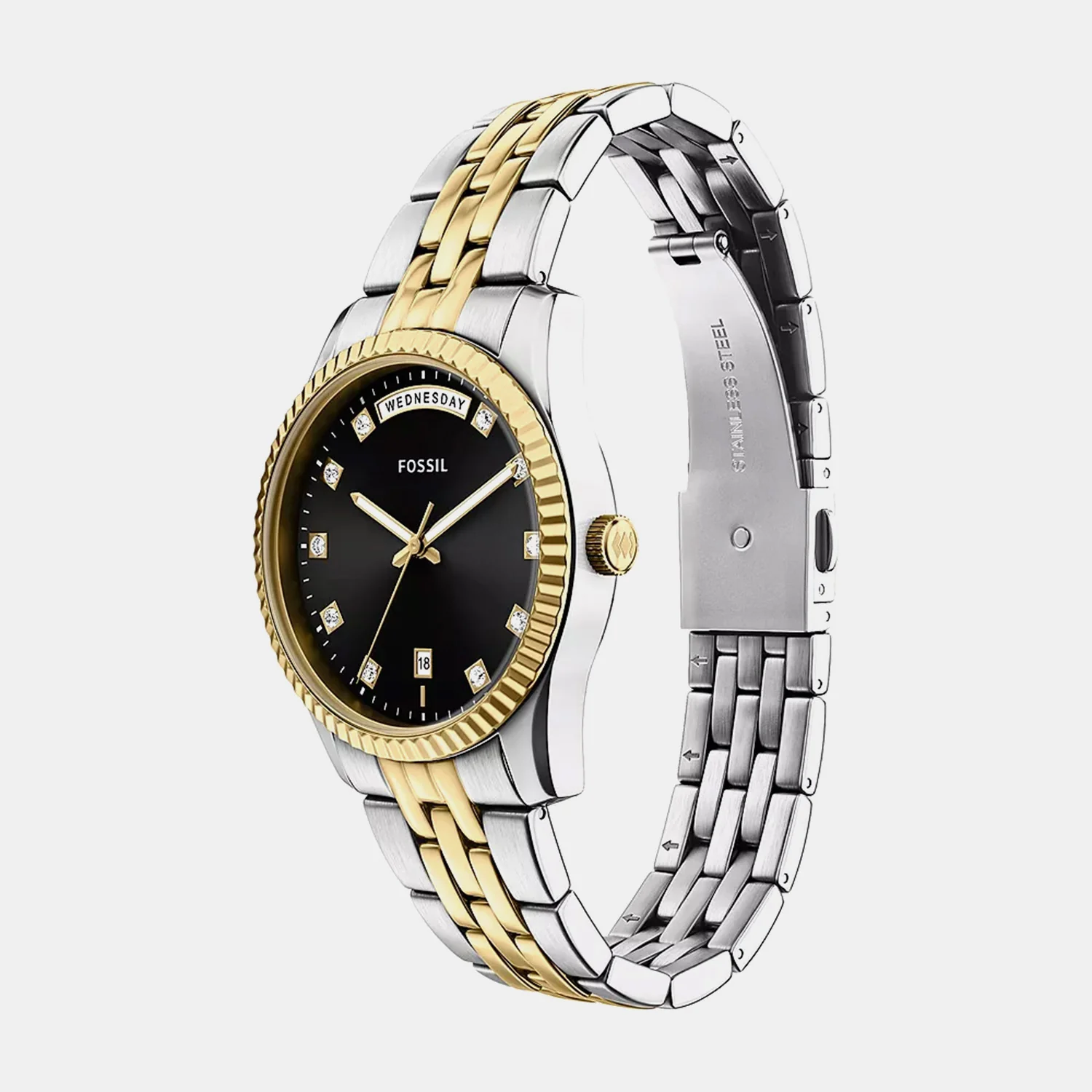 Scarlette Women Quartz Black Dial Analog Stainless Steel Watch ES5458 - Image 3