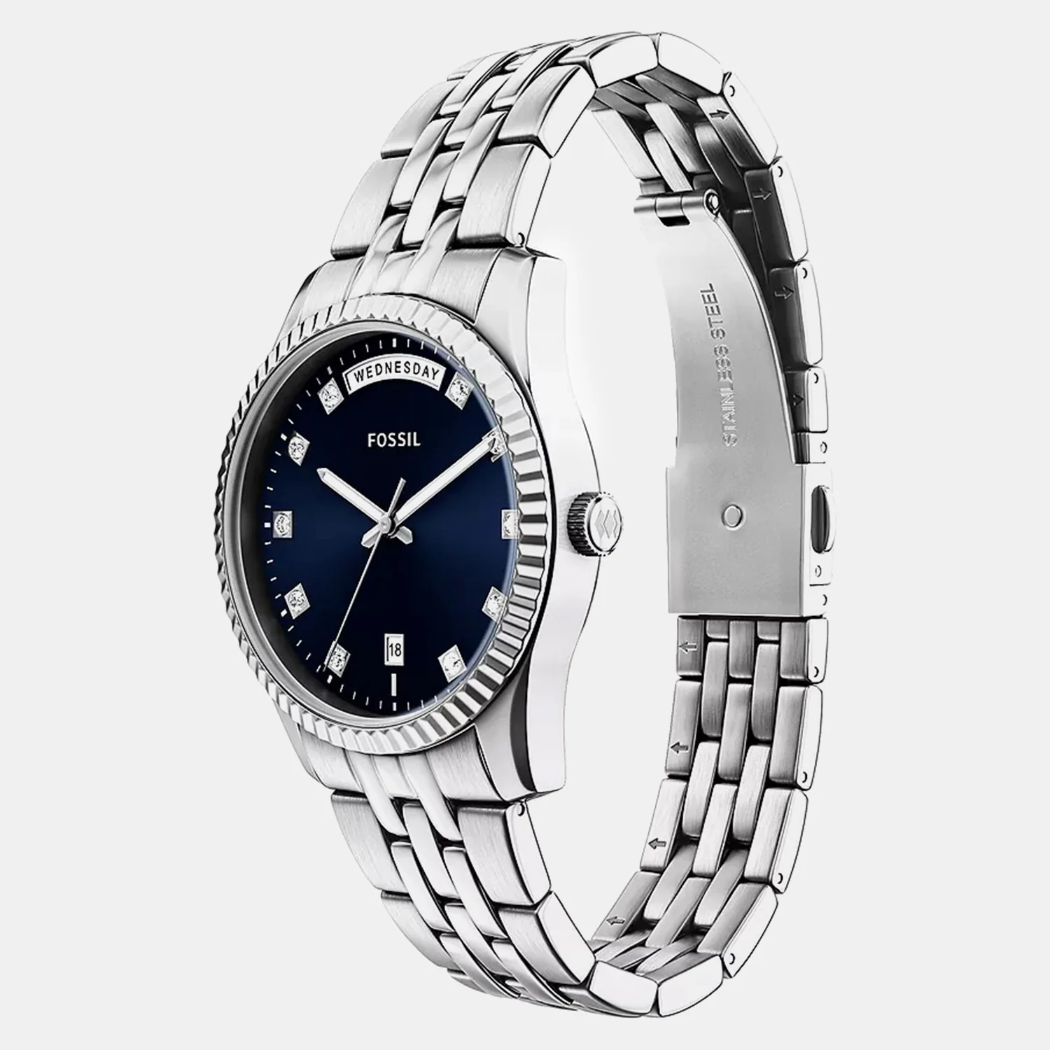 Scarlette Women Quartz Blue Dial Analog Stainless Steel Watch ES5457 - Image 4