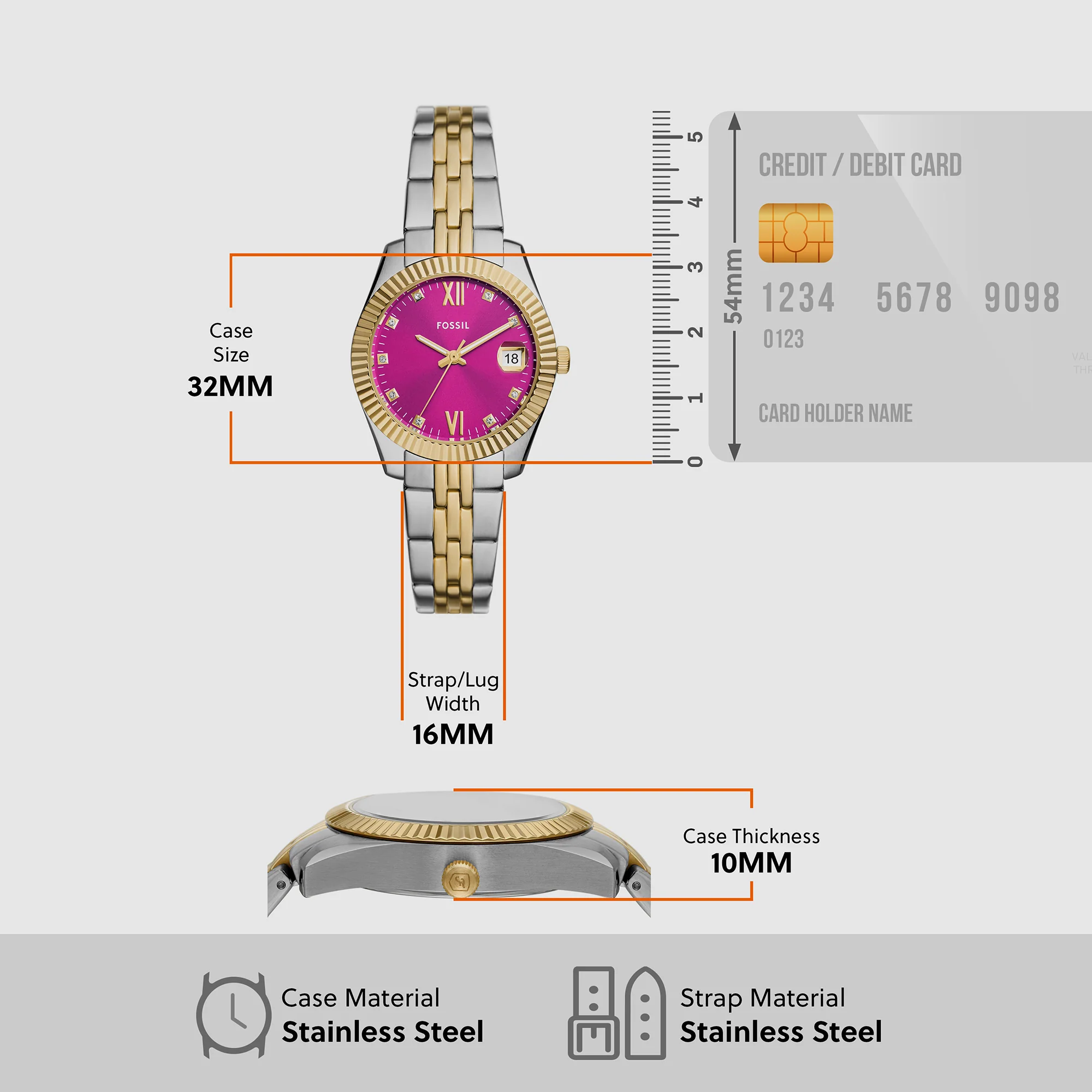 Scarlette Women Quartz Pink Dial Analog Stainless Steel Watch ES5337 - Image 5