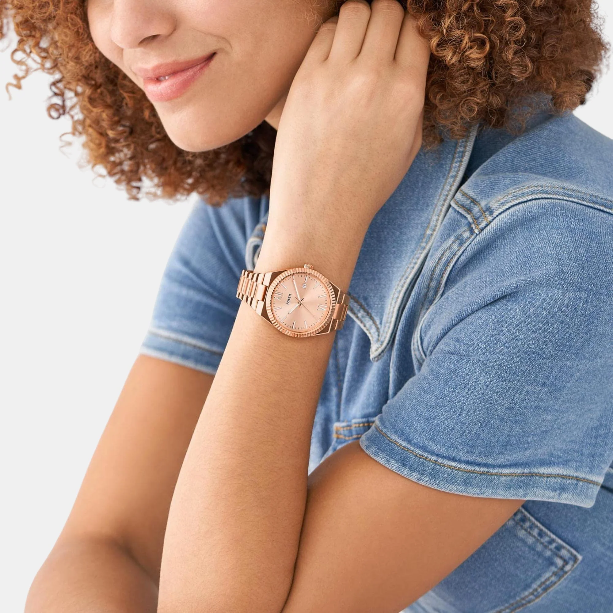 Scarlette Women Quartz Rose Gold Dial Analog Stainless Steel Watch ES5258 - Image 5