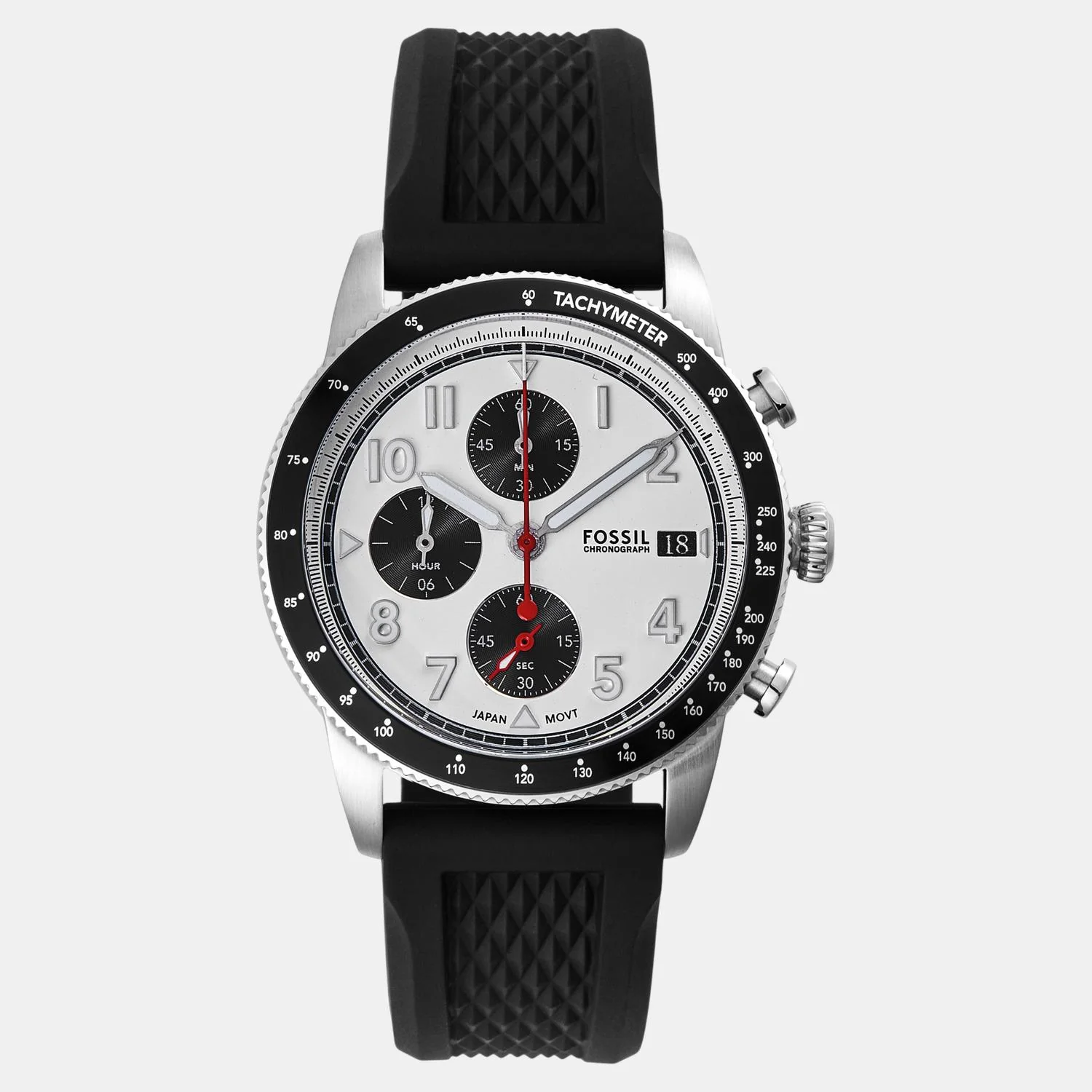 Sport Tourer Men Quartz White Dial Chronograph Silicone Watch FS6087 - Image 2