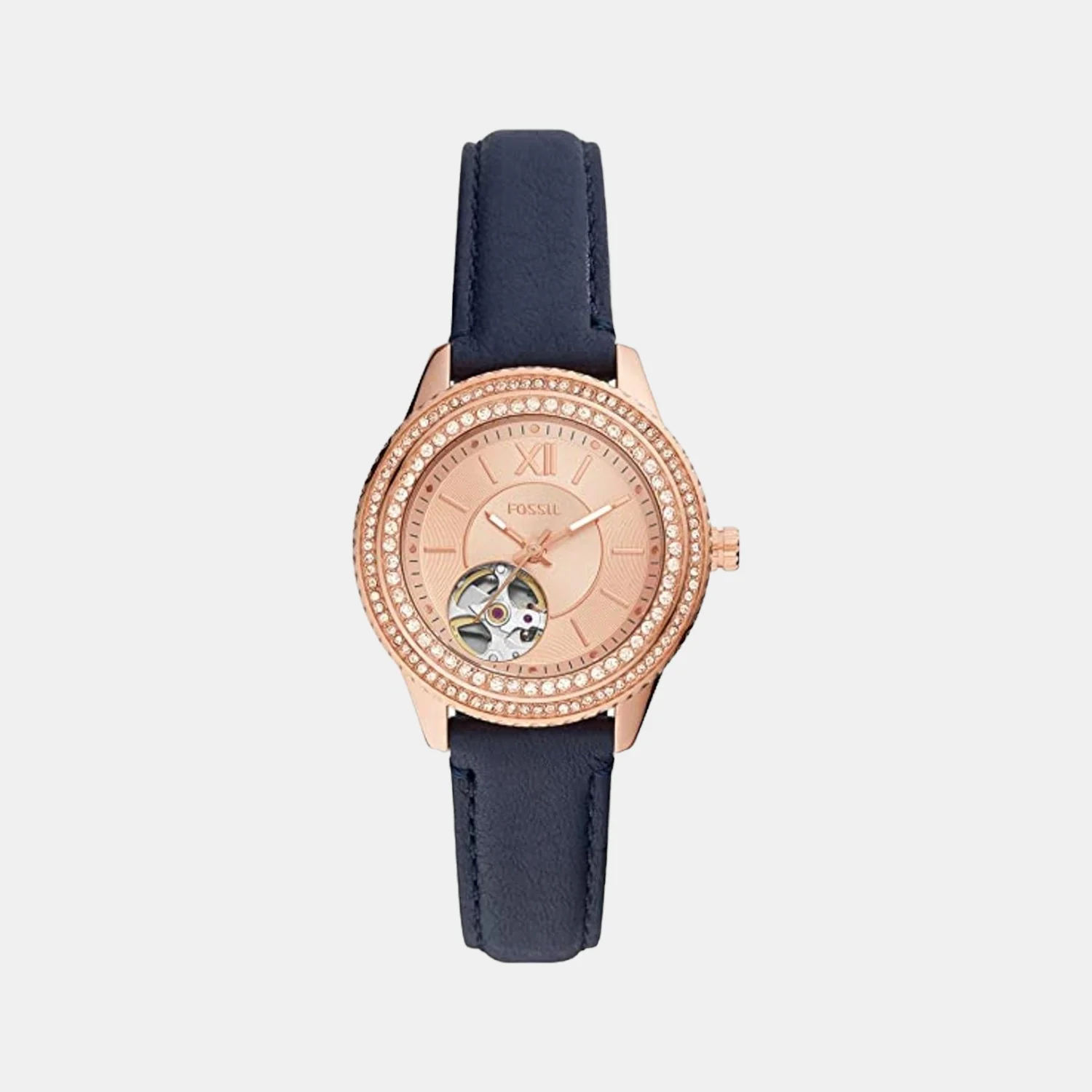 Stella Women Automatic Rose Gold Dial Analog Leather Watch ME3212