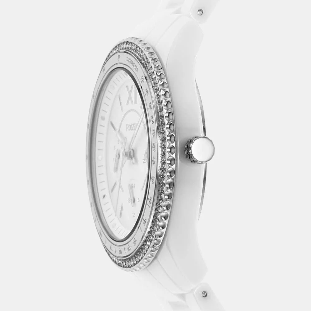 Stella Women Quartz Silver Dial Chronograph Ceramic Watch CE1113 - Image 4
