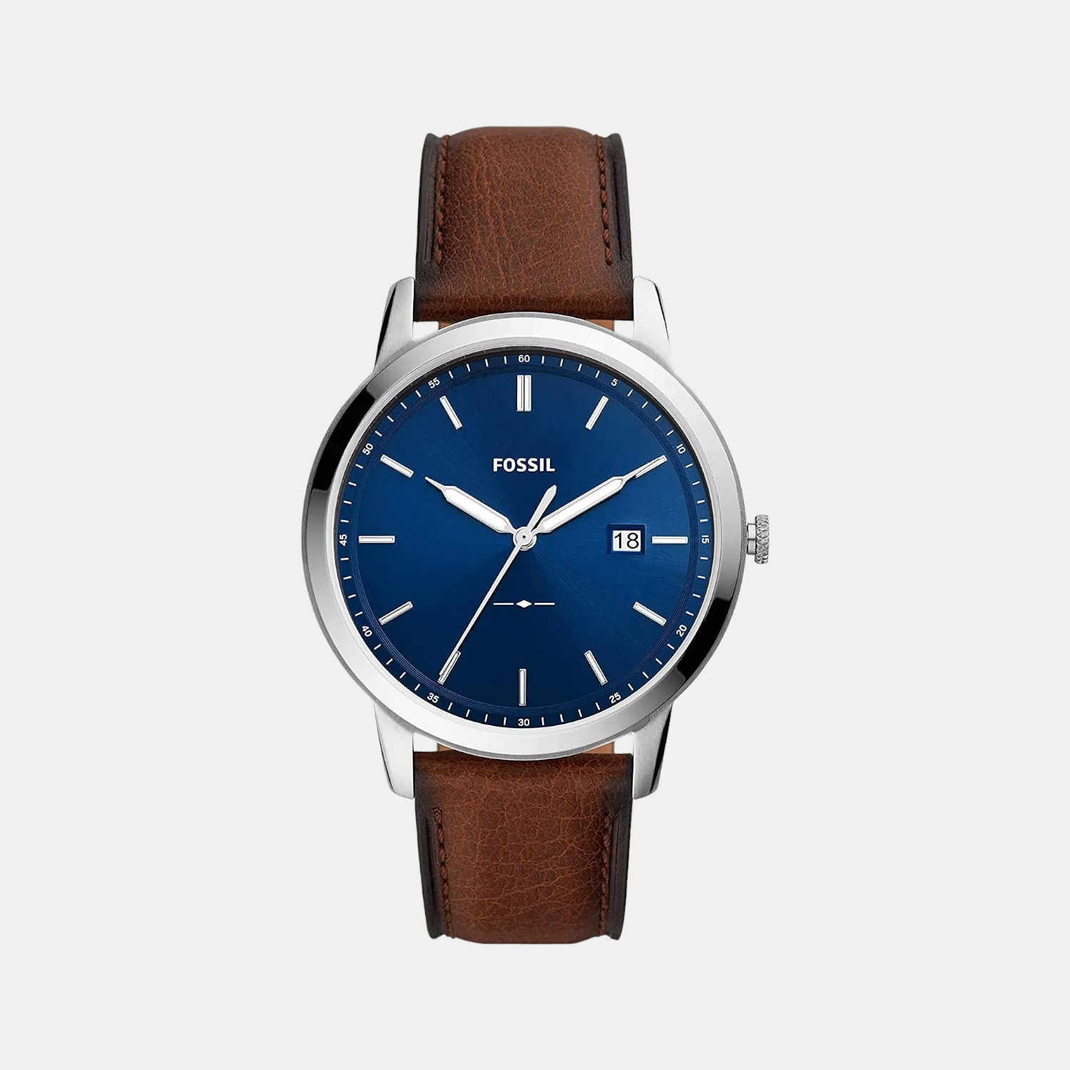 The Minimalist Men Solar Blue Dial Analog Leather Watch FS5839
