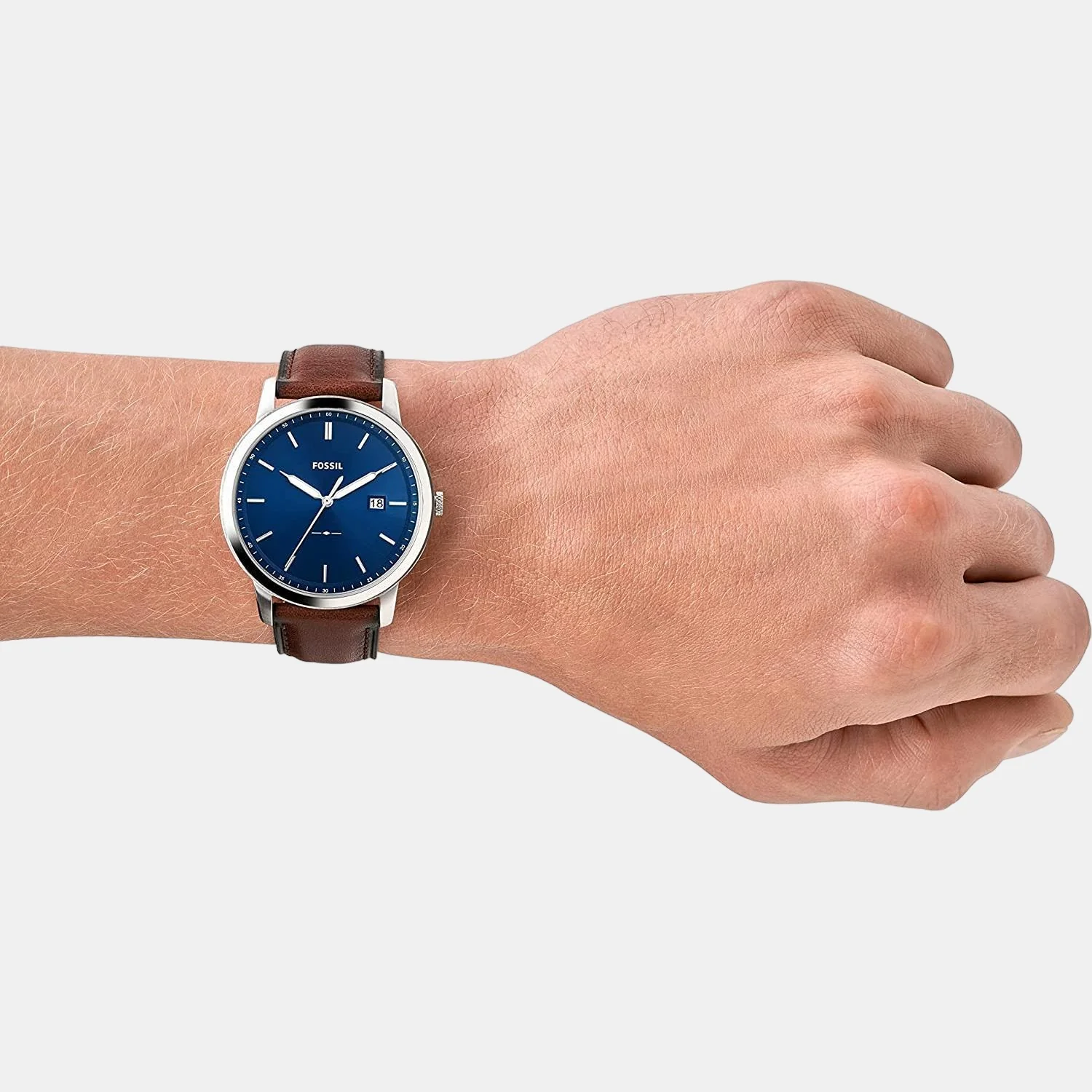 The Minimalist Men Solar Blue Dial Analog Leather Watch FS5839 - Image 4