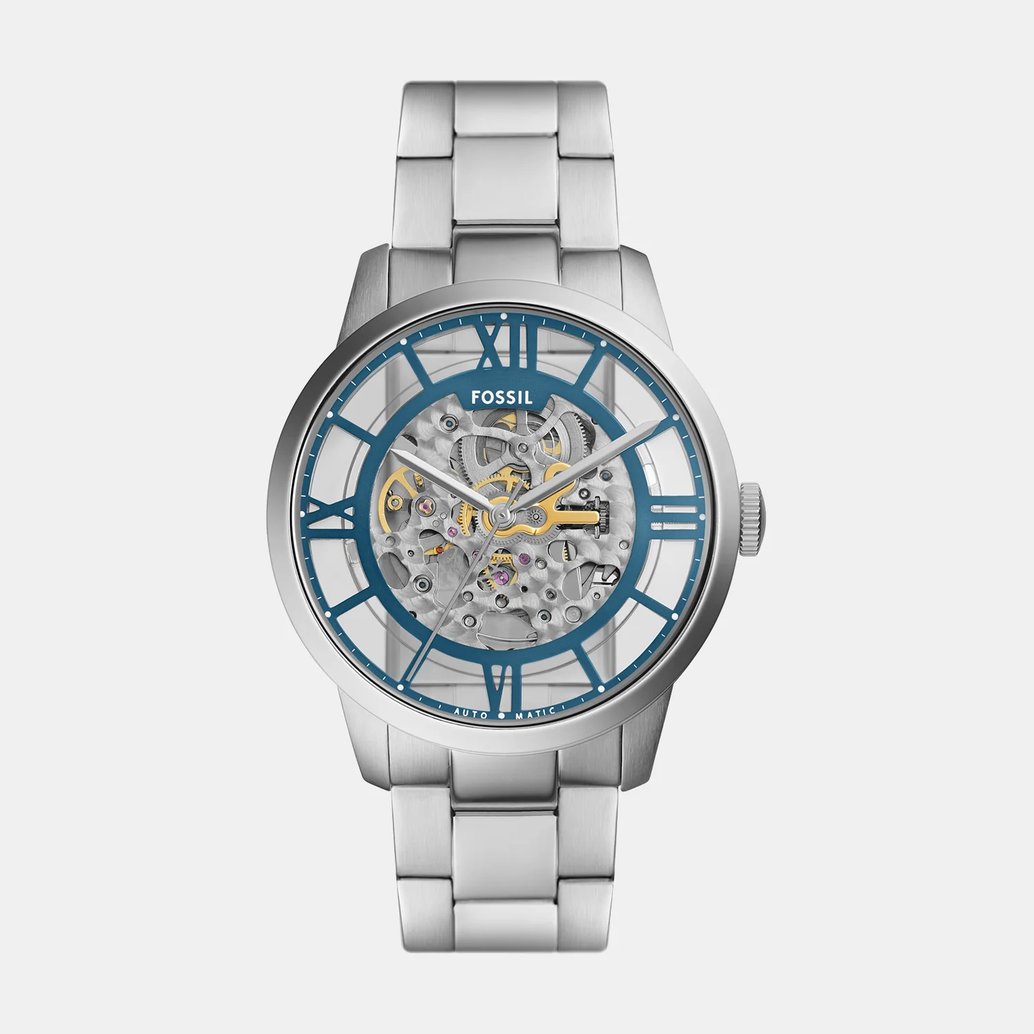 Towns Men Automatic Blue Dial Analog Stainless Steel Watch ME3260 - Image 3