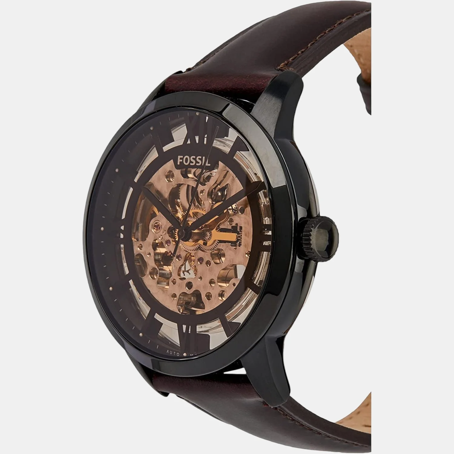 Towns Men Automatic Brown Dial Analog Leather Watch ME3098 - Image 3