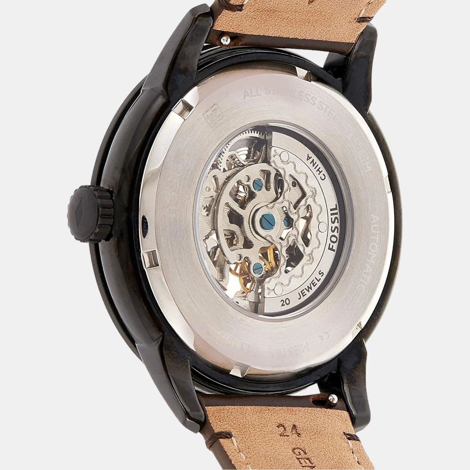 Towns Men Automatic Brown Dial Analog Leather Watch ME3155 - Image 2